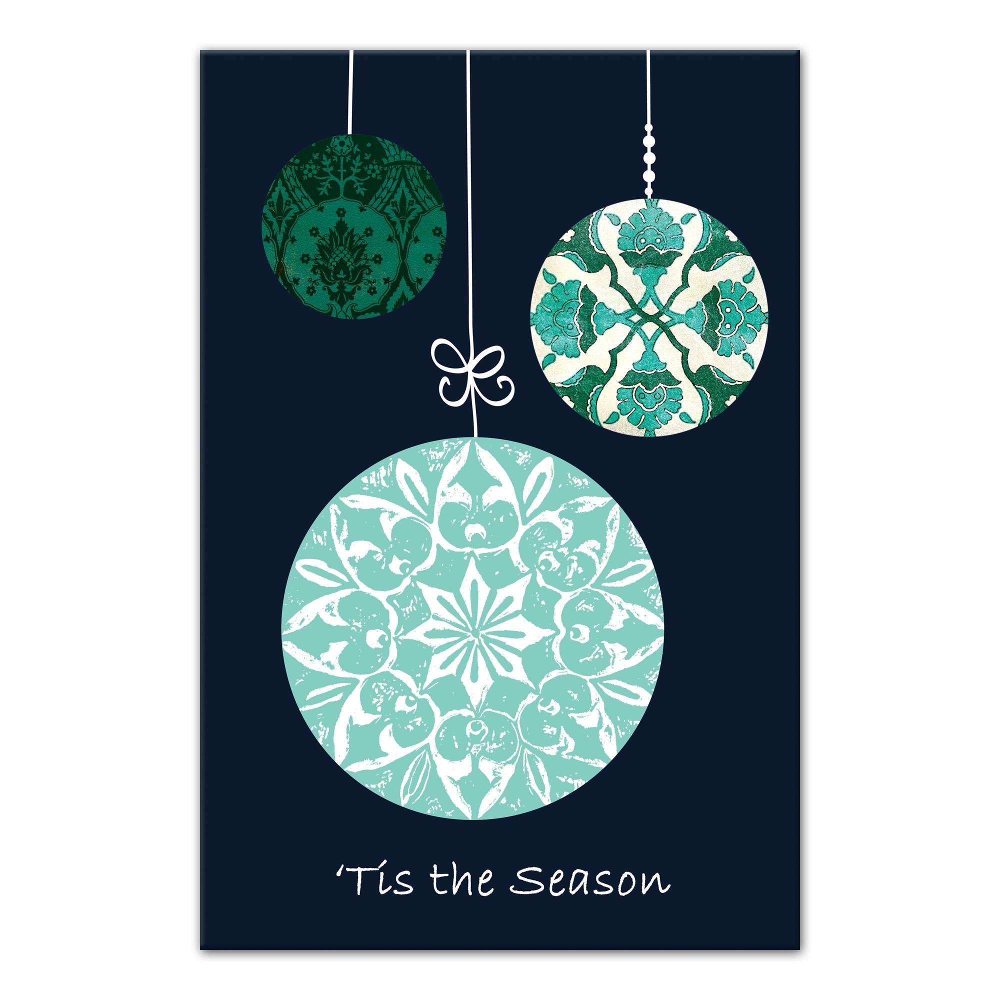 Contemporary Christmas Ornaments 16x24 Canvas Wall Art