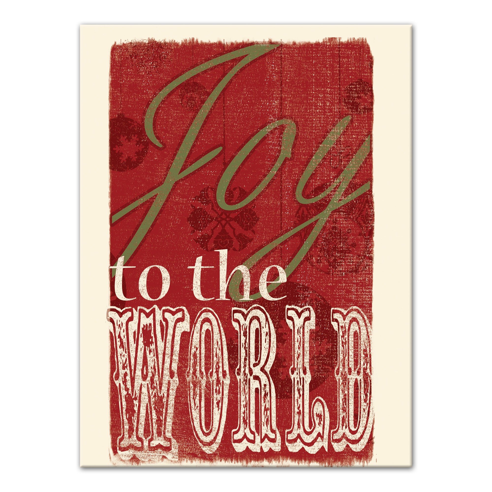 Red and Gold Joy to the World 18x24 Canvas Wall Art