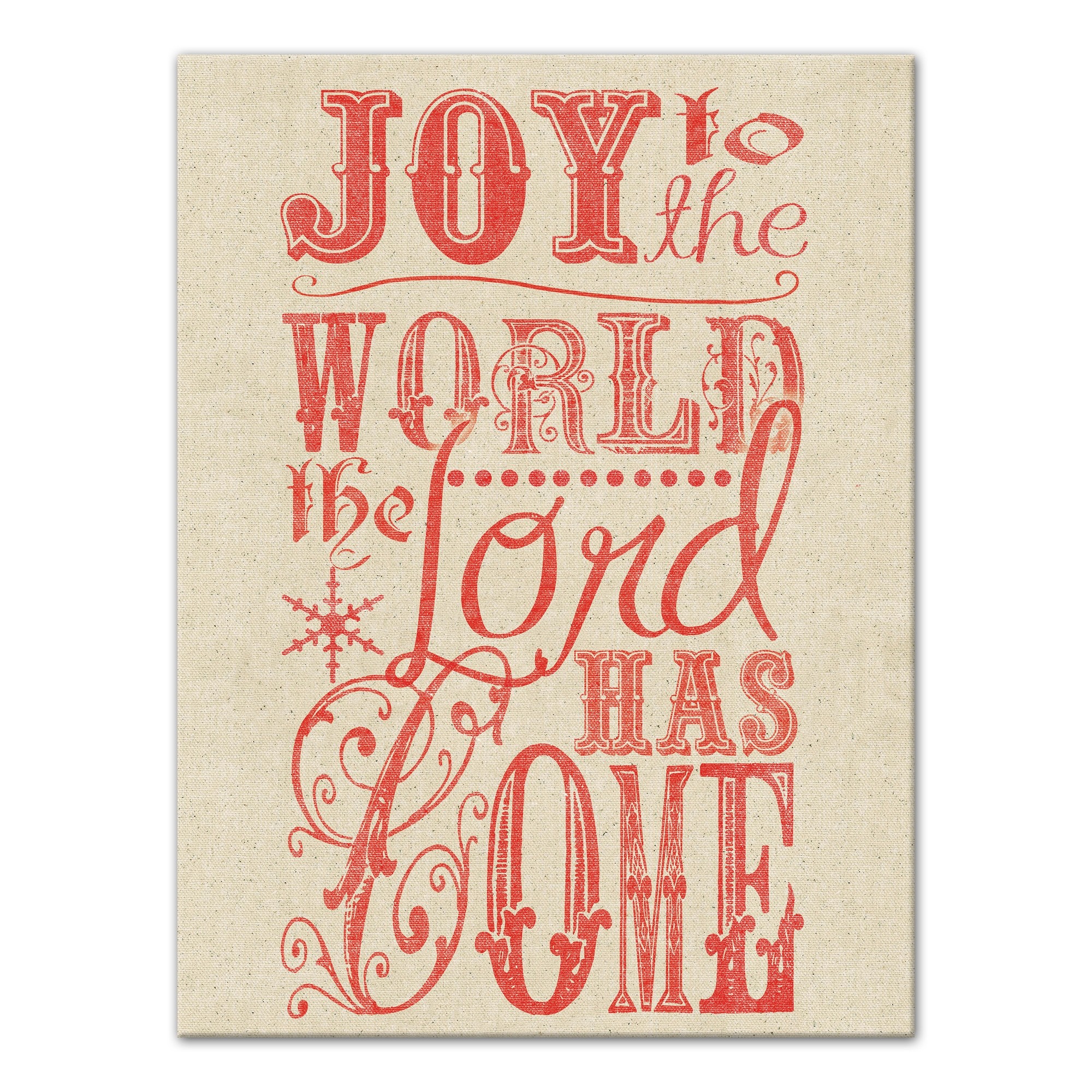 Rustic Red Joy to the World 18x24 Canvas Wall Art