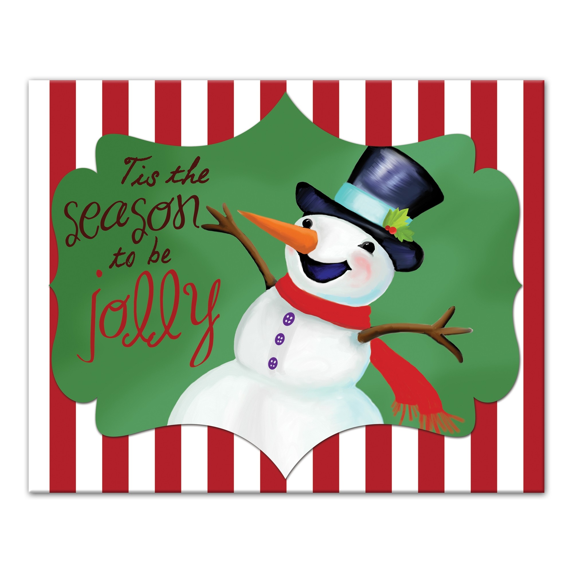 Jolly Snowman 20x16 Canvas Wall Art