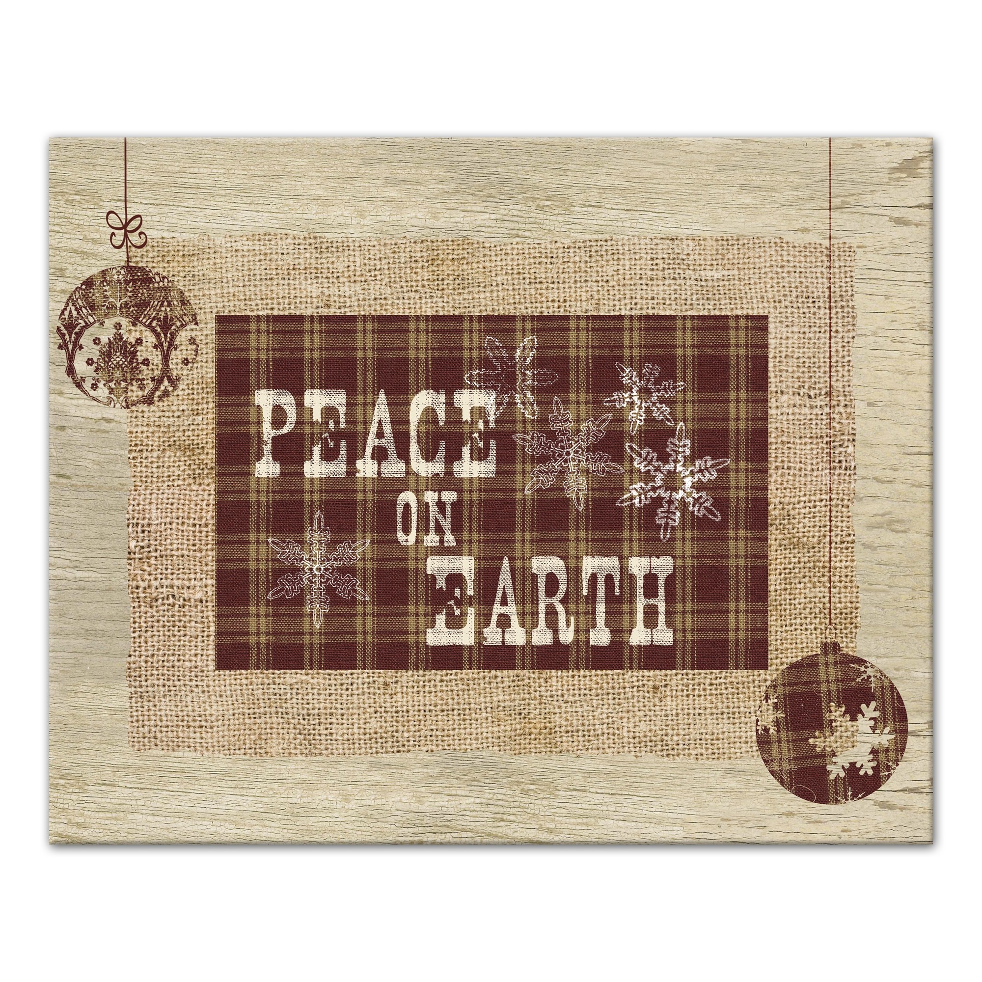 Rustic Peace on Earth 20x16 Canvas Wall Art