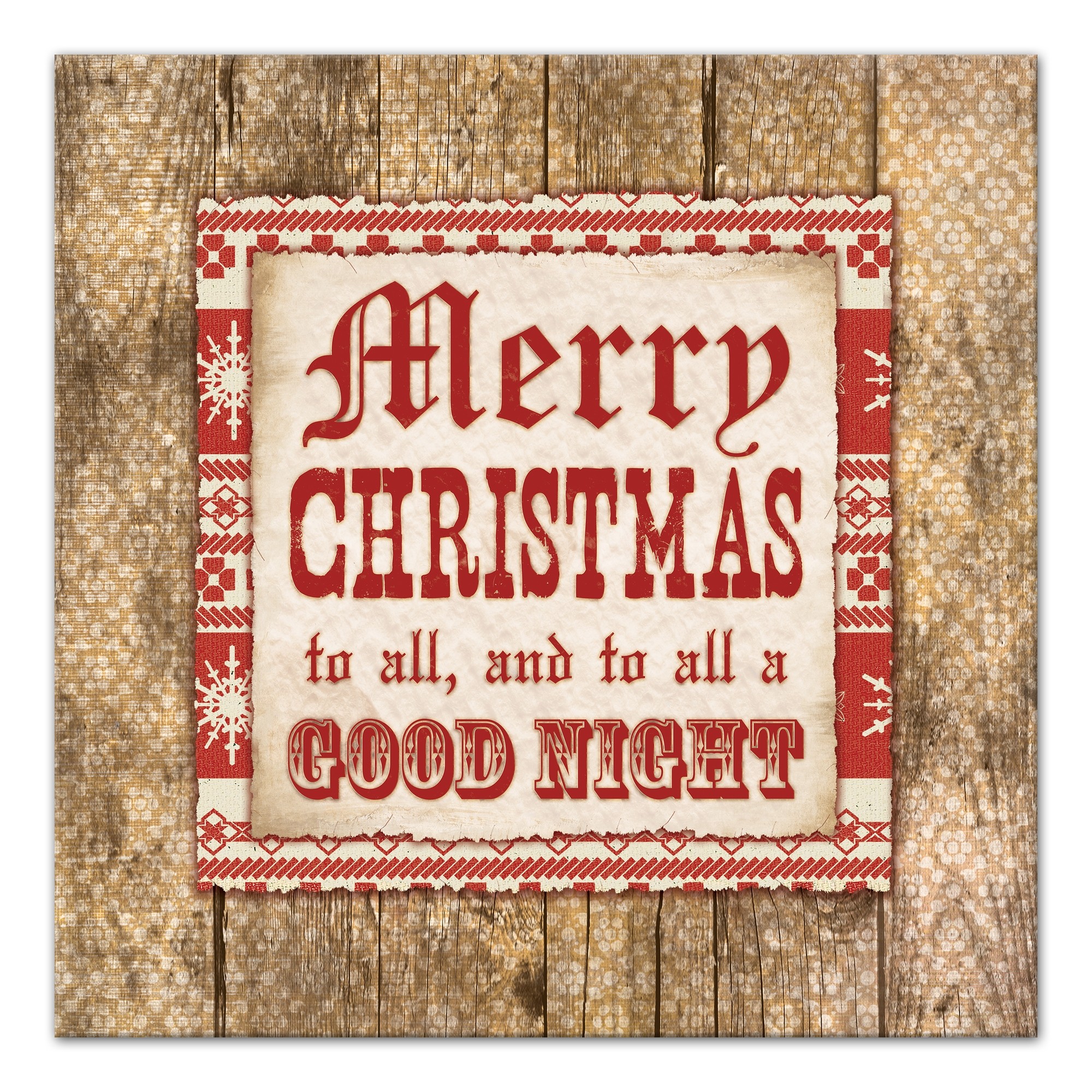 Rustic Twas the Night Before Christmas 20x20 Canvas Wall Art