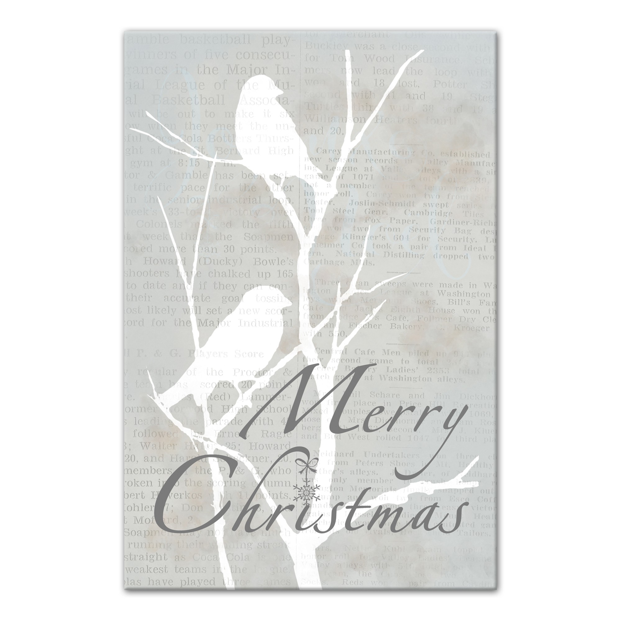 Christmas Birds 24x36 Canvas Wall Art