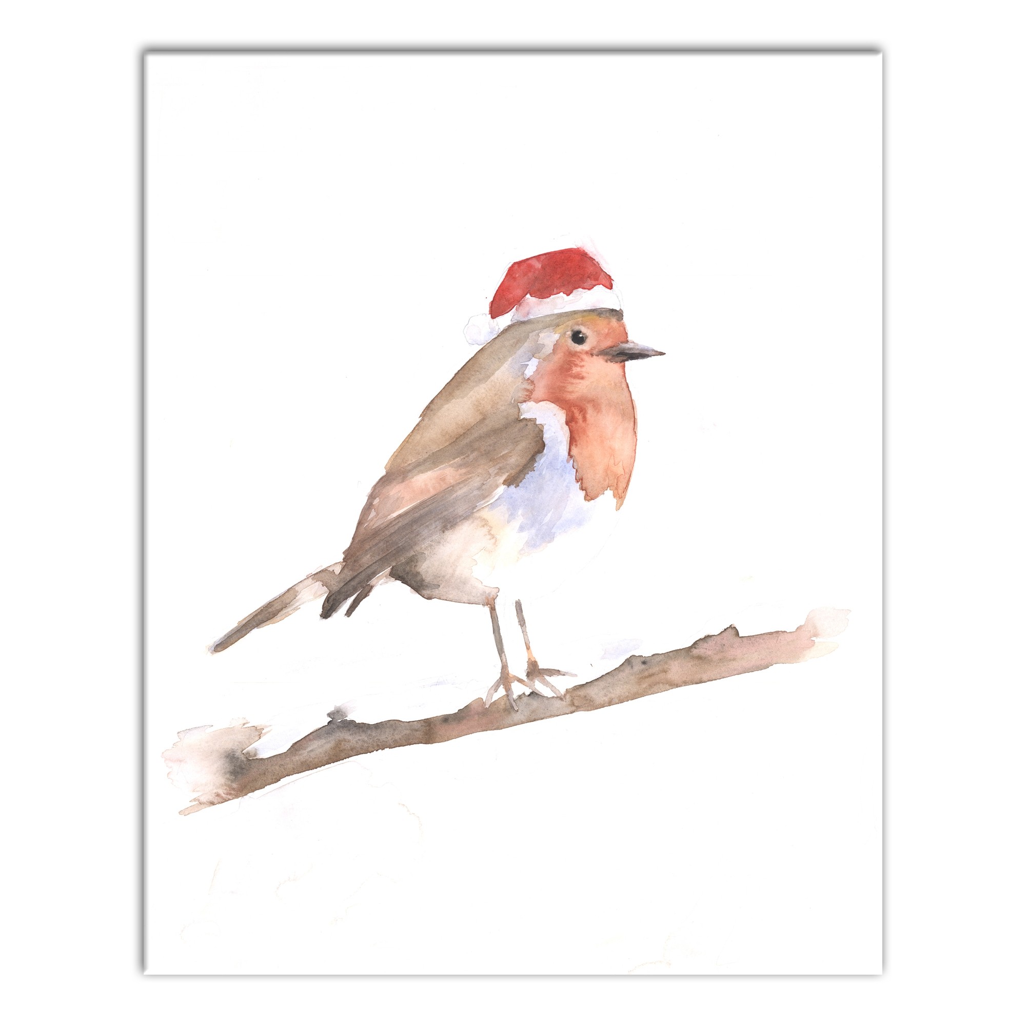 Festive Robin 16x20 Canvas Wall Art