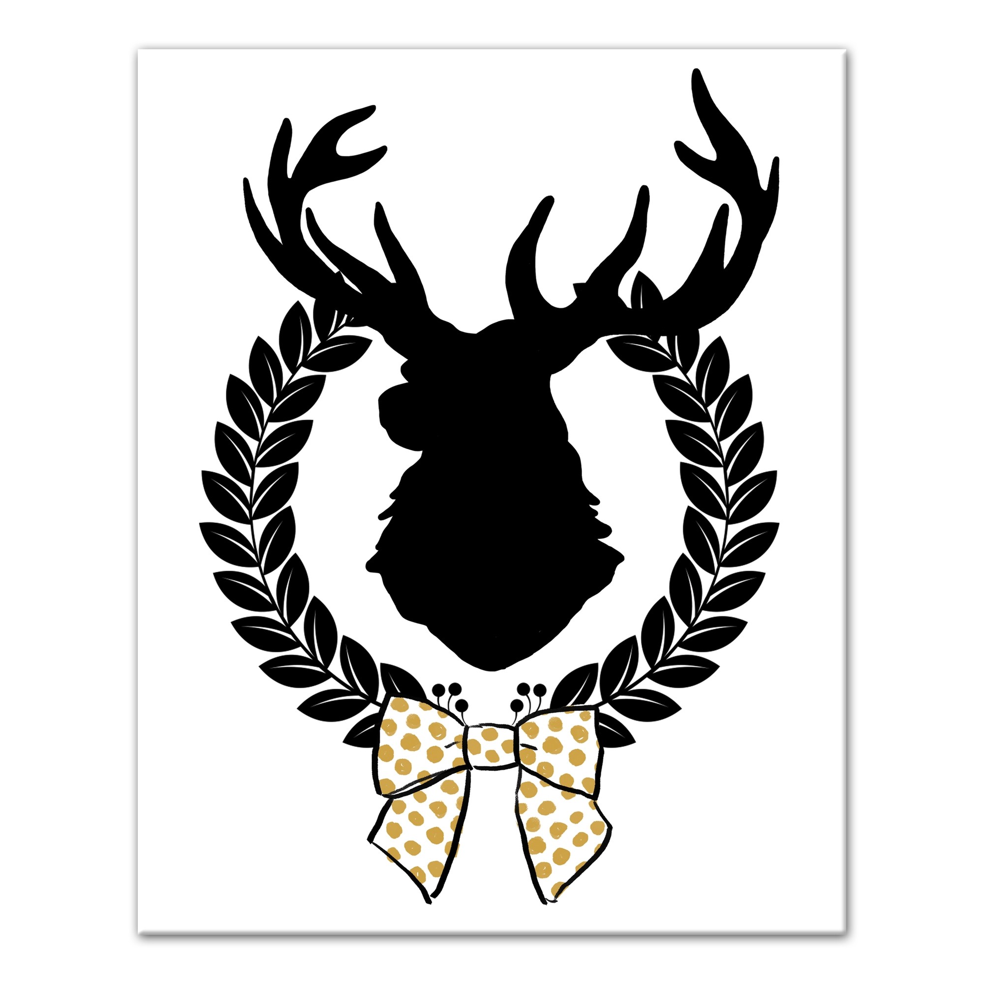 Chic Christmas Reindeer 16x20 Canvas Wall Art