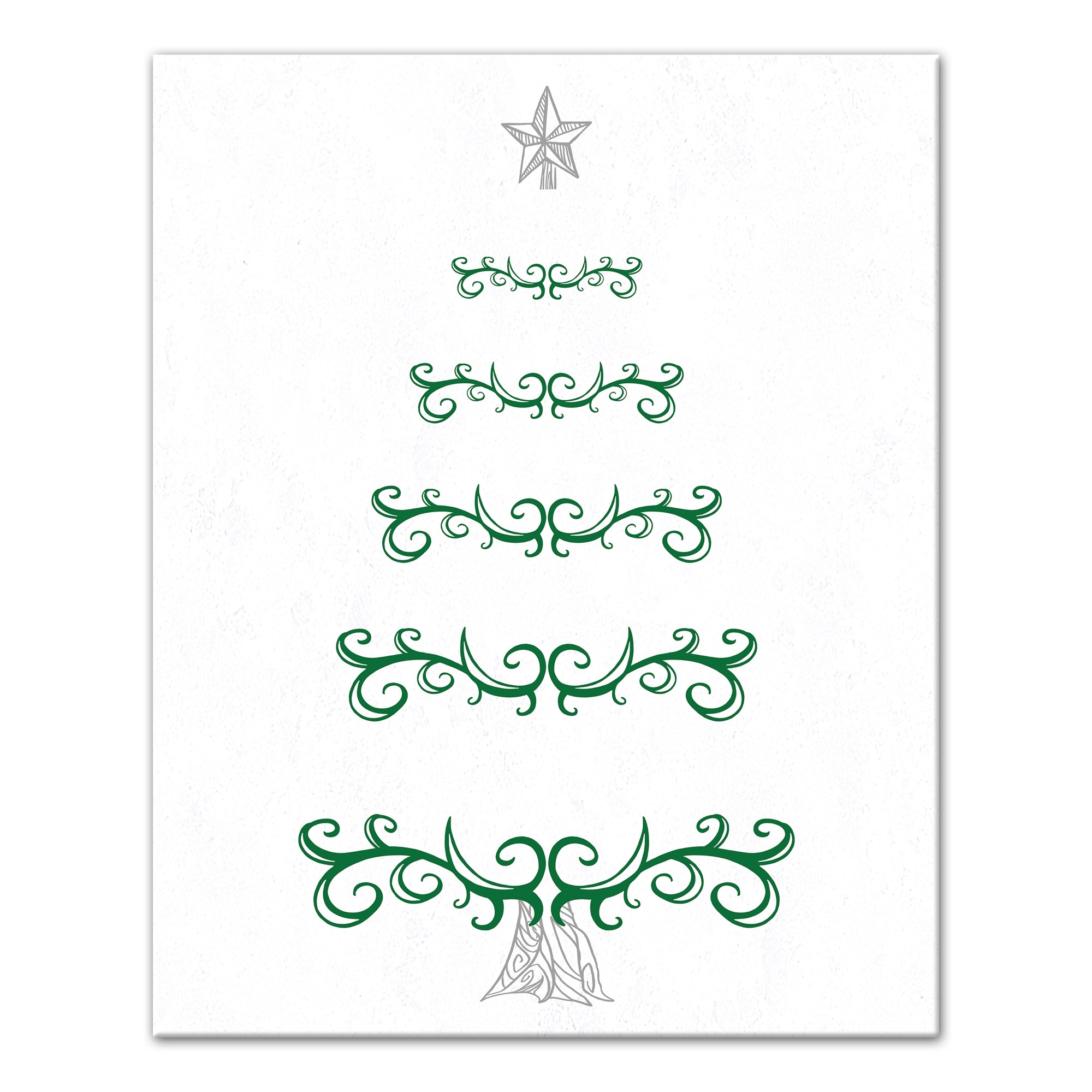 Elegant Christmas Tree 16x20 Canvas Wall Art