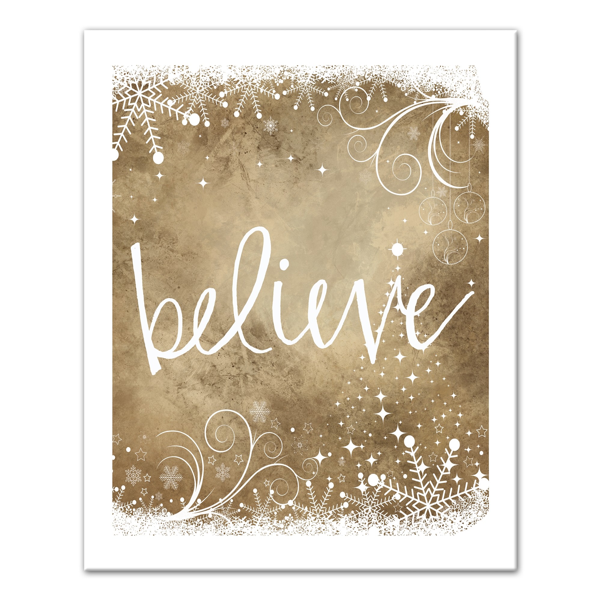 Golden Believe 16x20 Canvas Wall Art