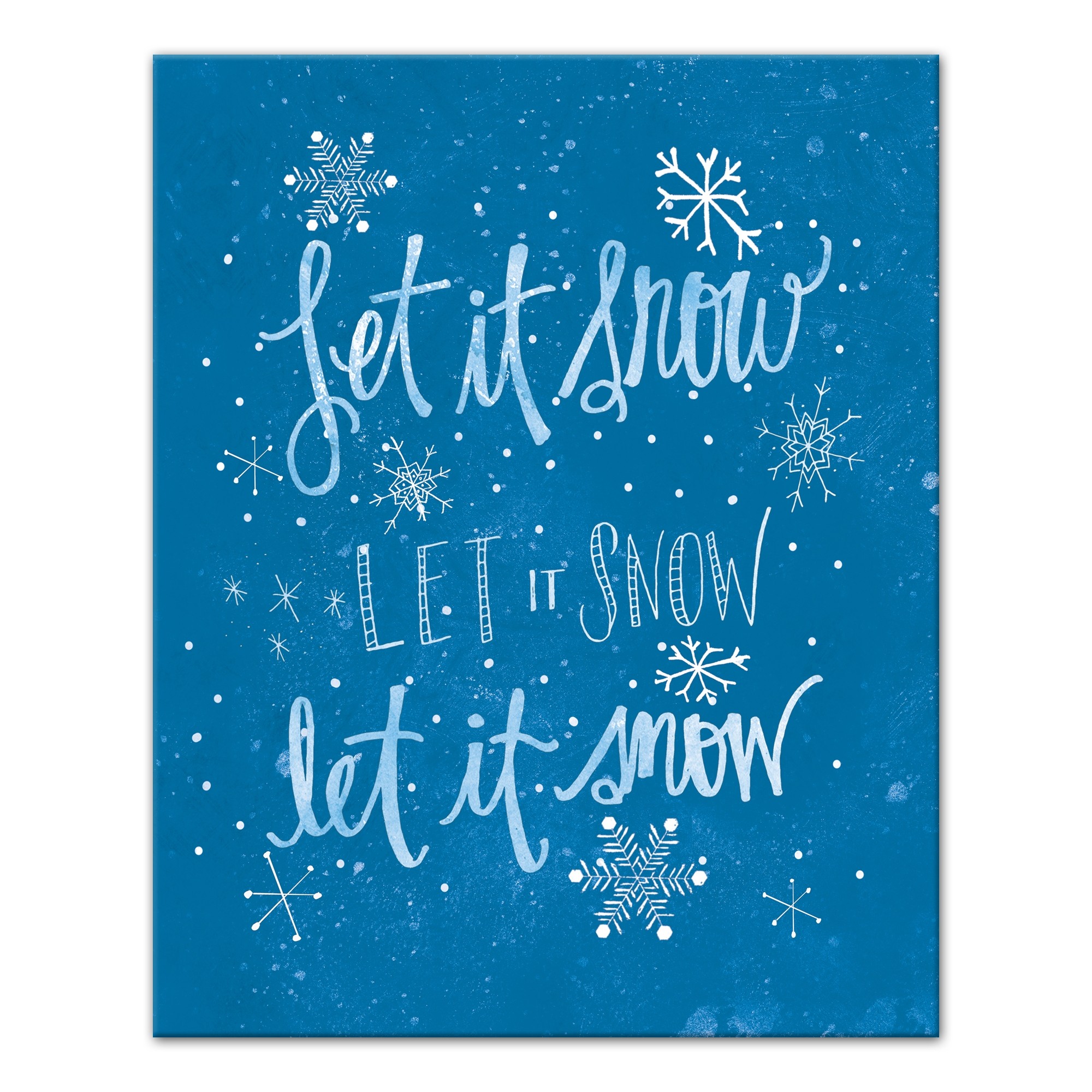 Blue Let It Snow 16x20 Canvas Wall Art