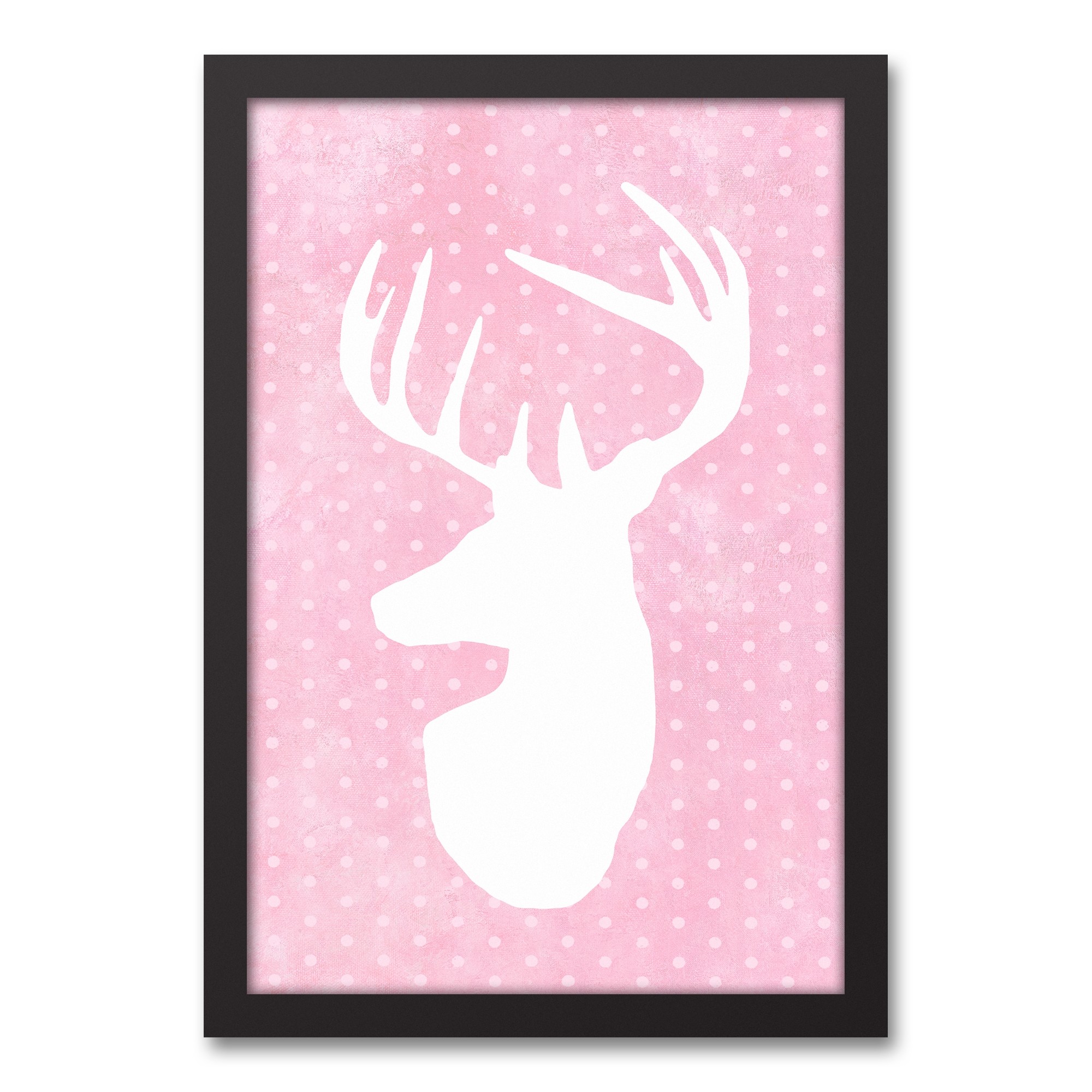 Polka Dot Deer Head 12x18 Canvas Image Box