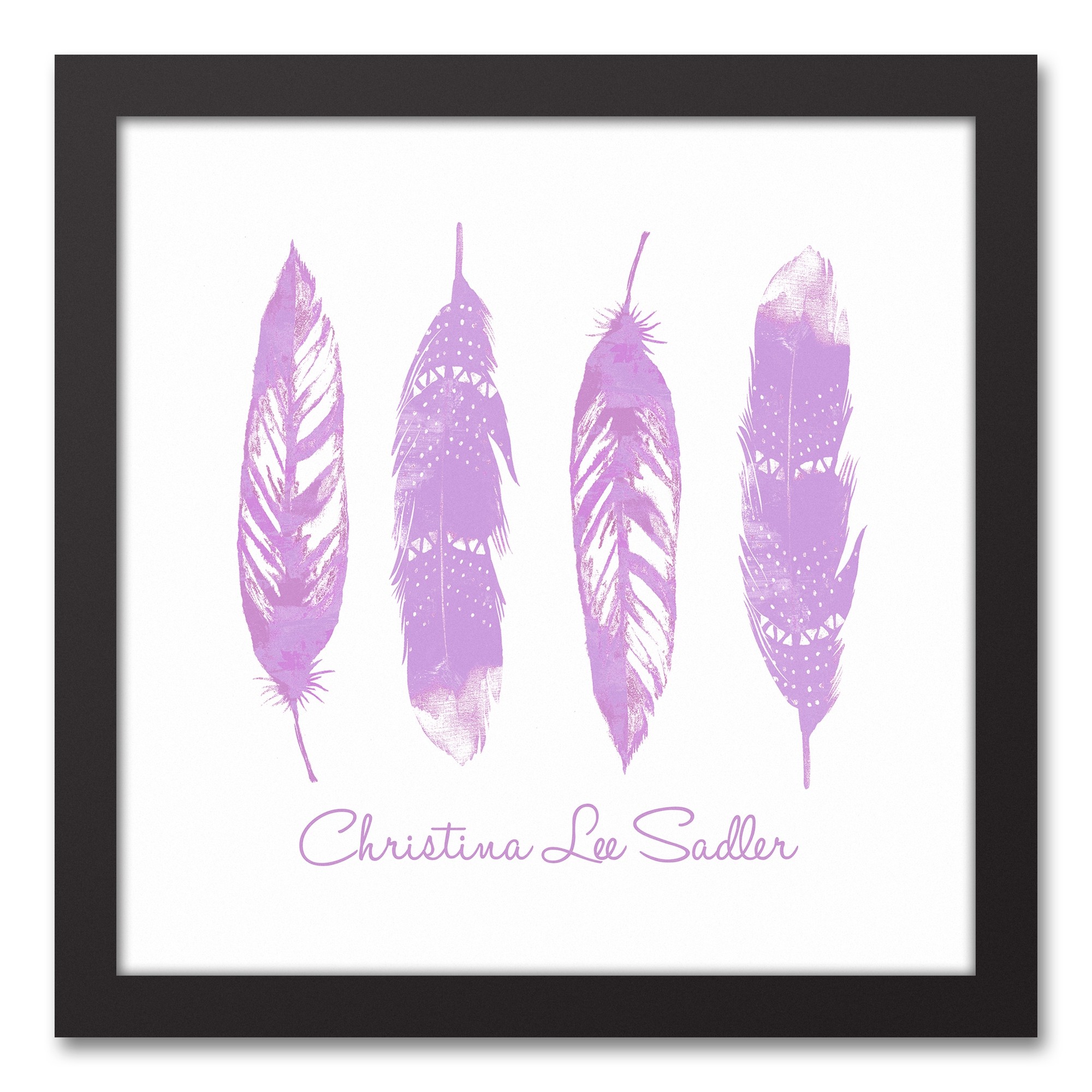 Purple Feathers 12x12 Personalized Canvas Image Box
