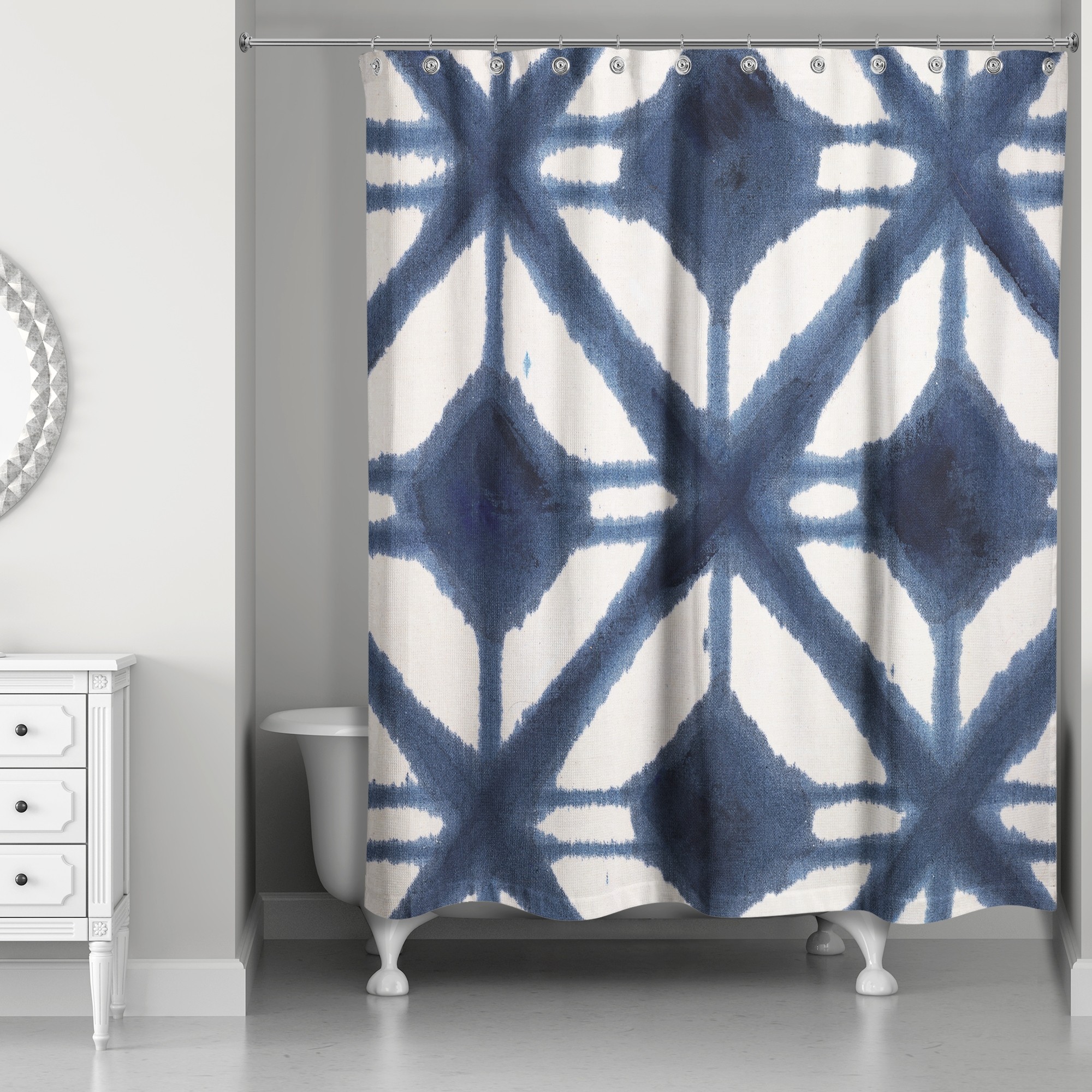 Navy Ink 71x74 Shower Curtain