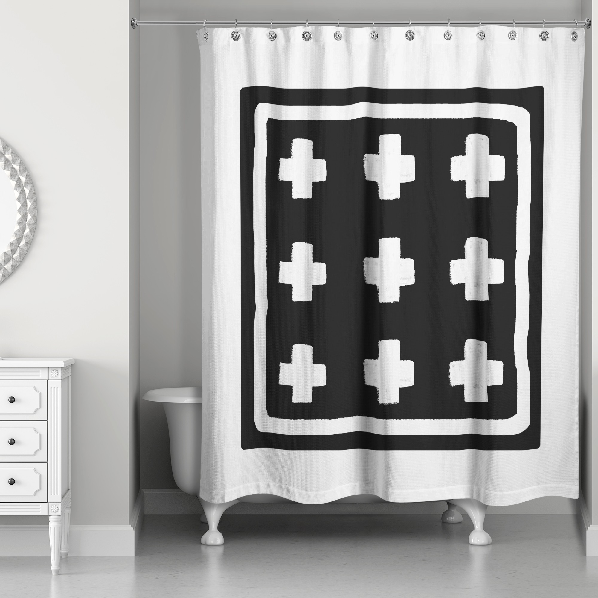 Swiss Cross Block 71x74 Shower Curtain