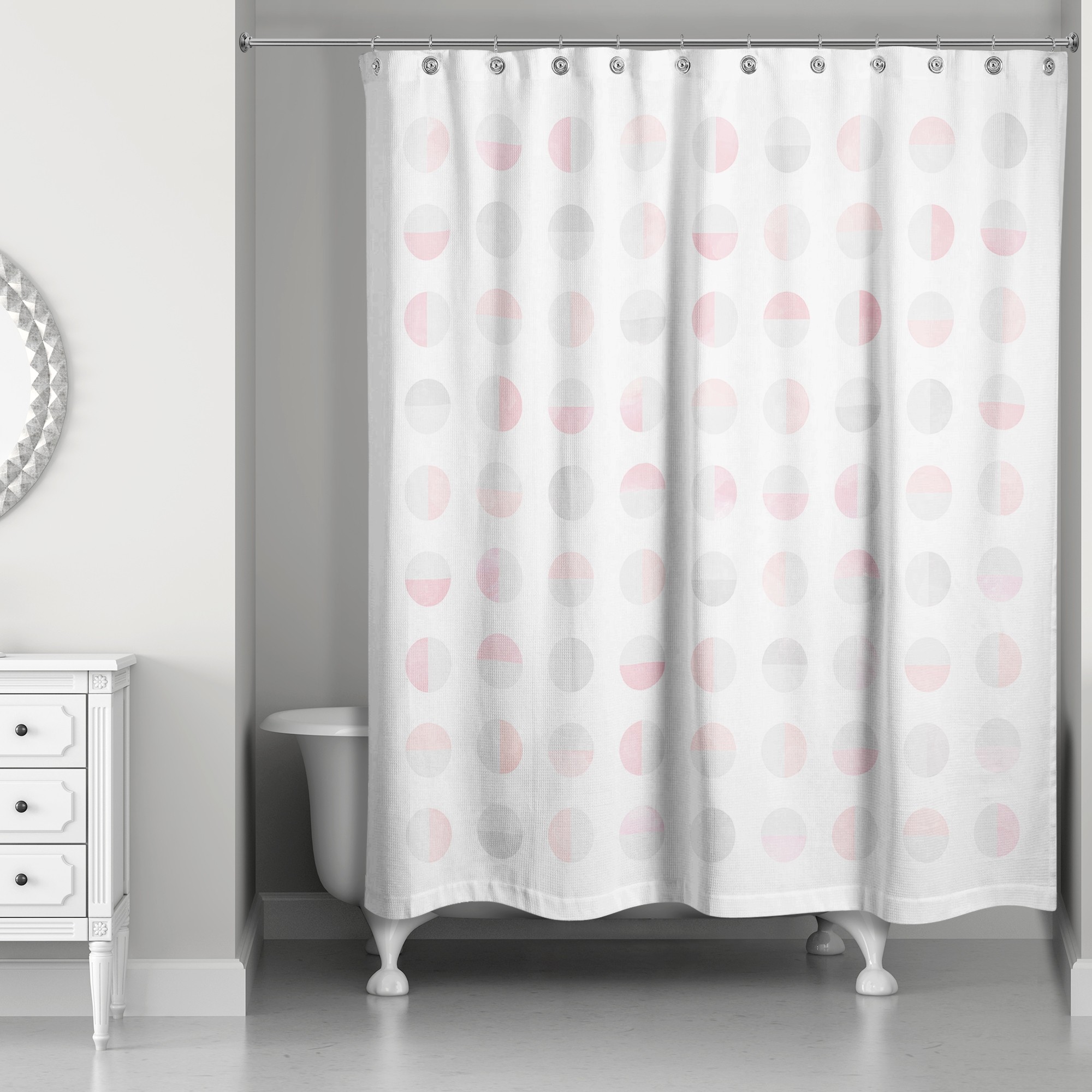 Watercolor Semi-Circles 71x74 Shower Curtain