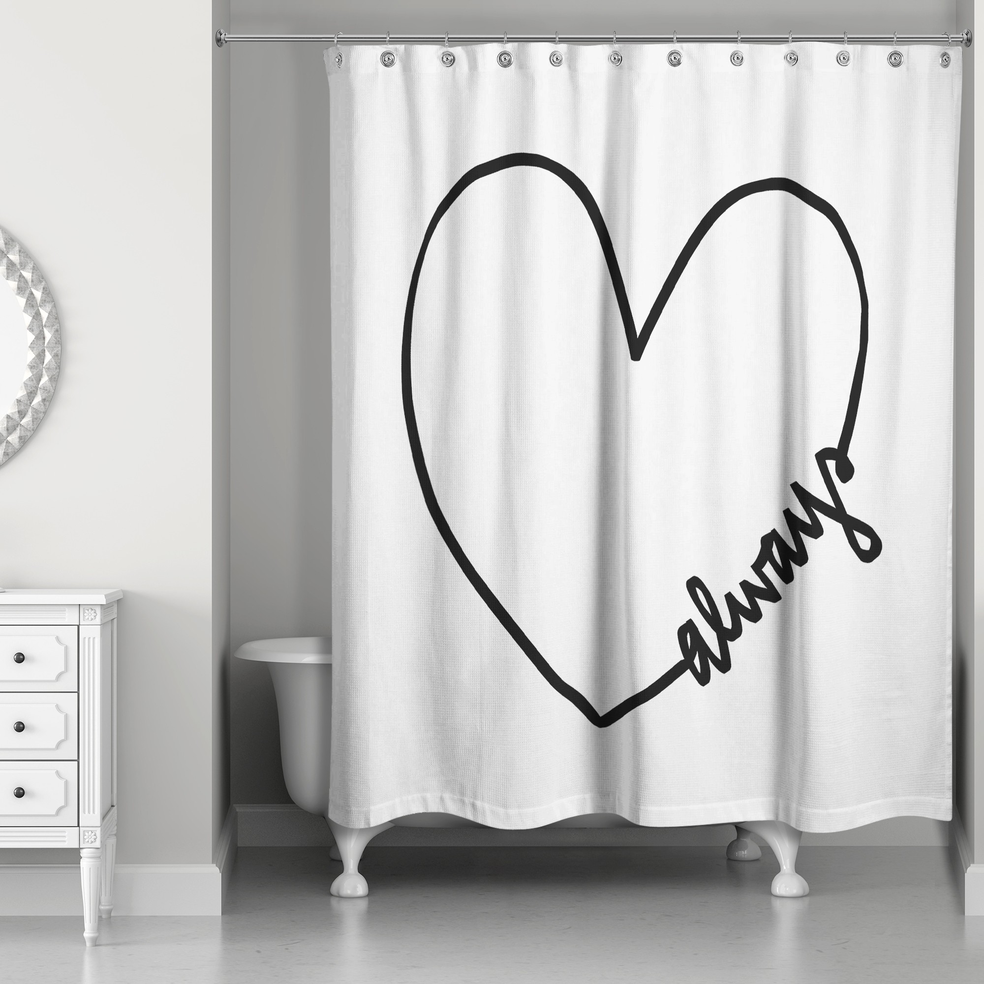 Heart Always 71x74 Shower Curtain