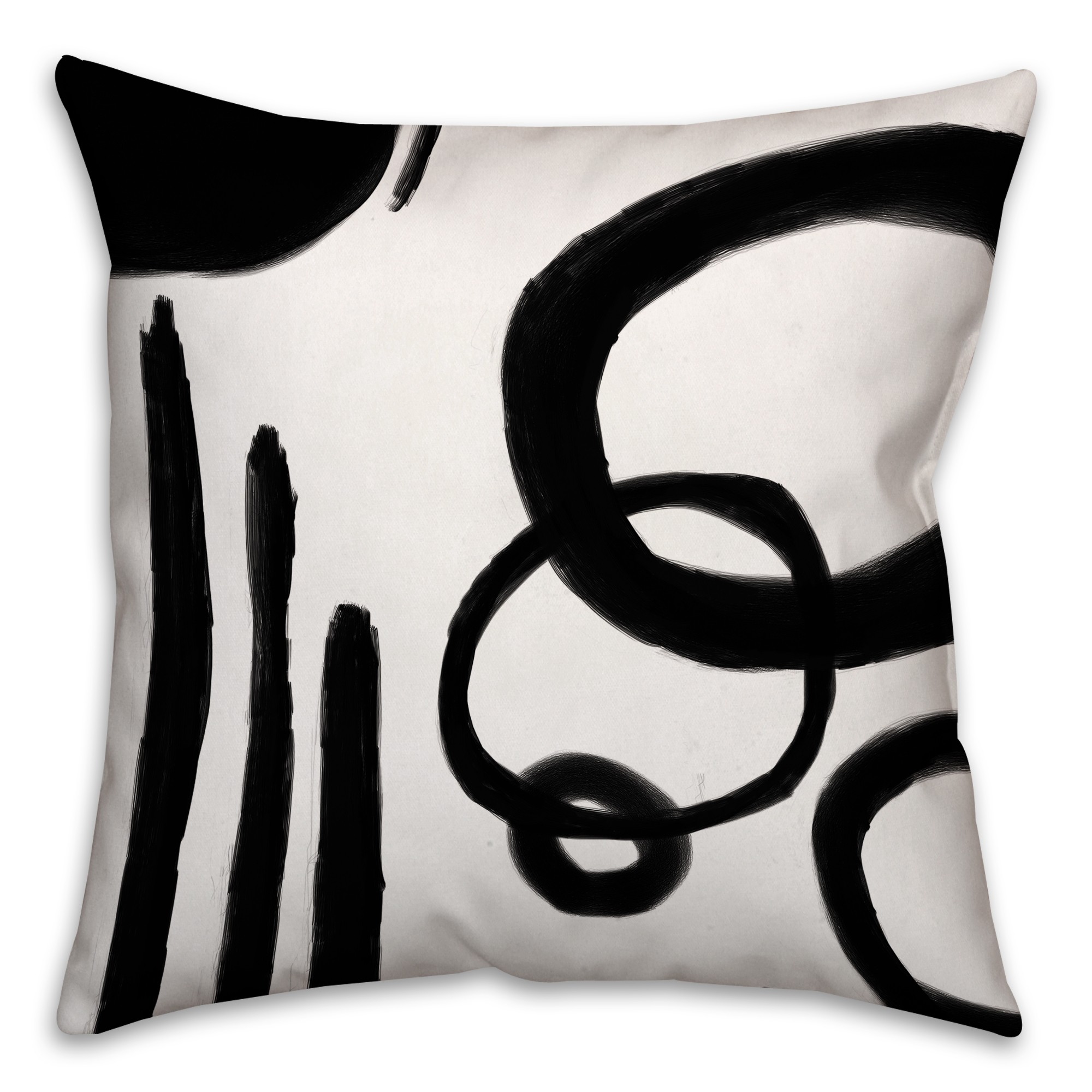 Black Abstract 16x16 Throw Pillow