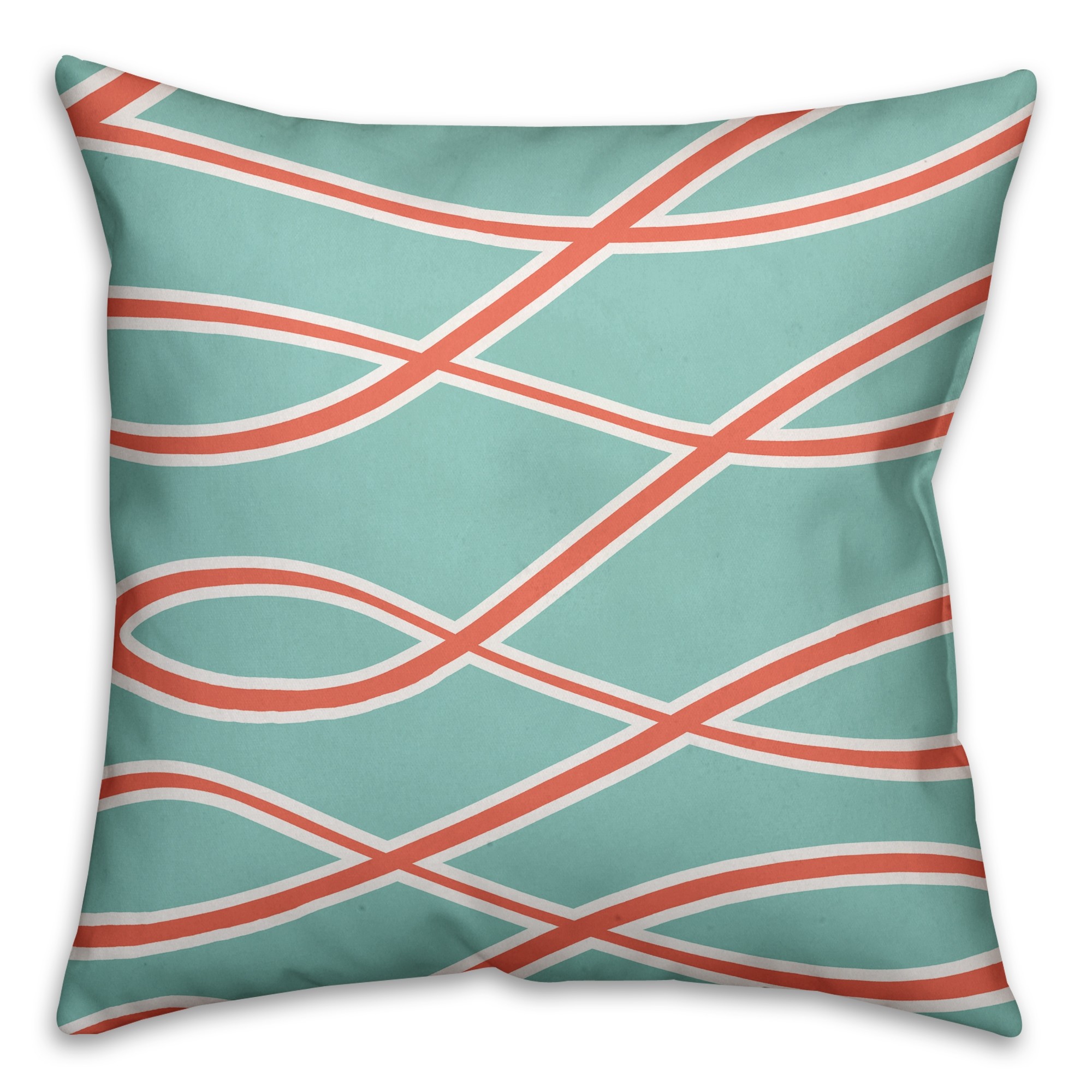 Coral Swirl 16x16 Throw Pillow