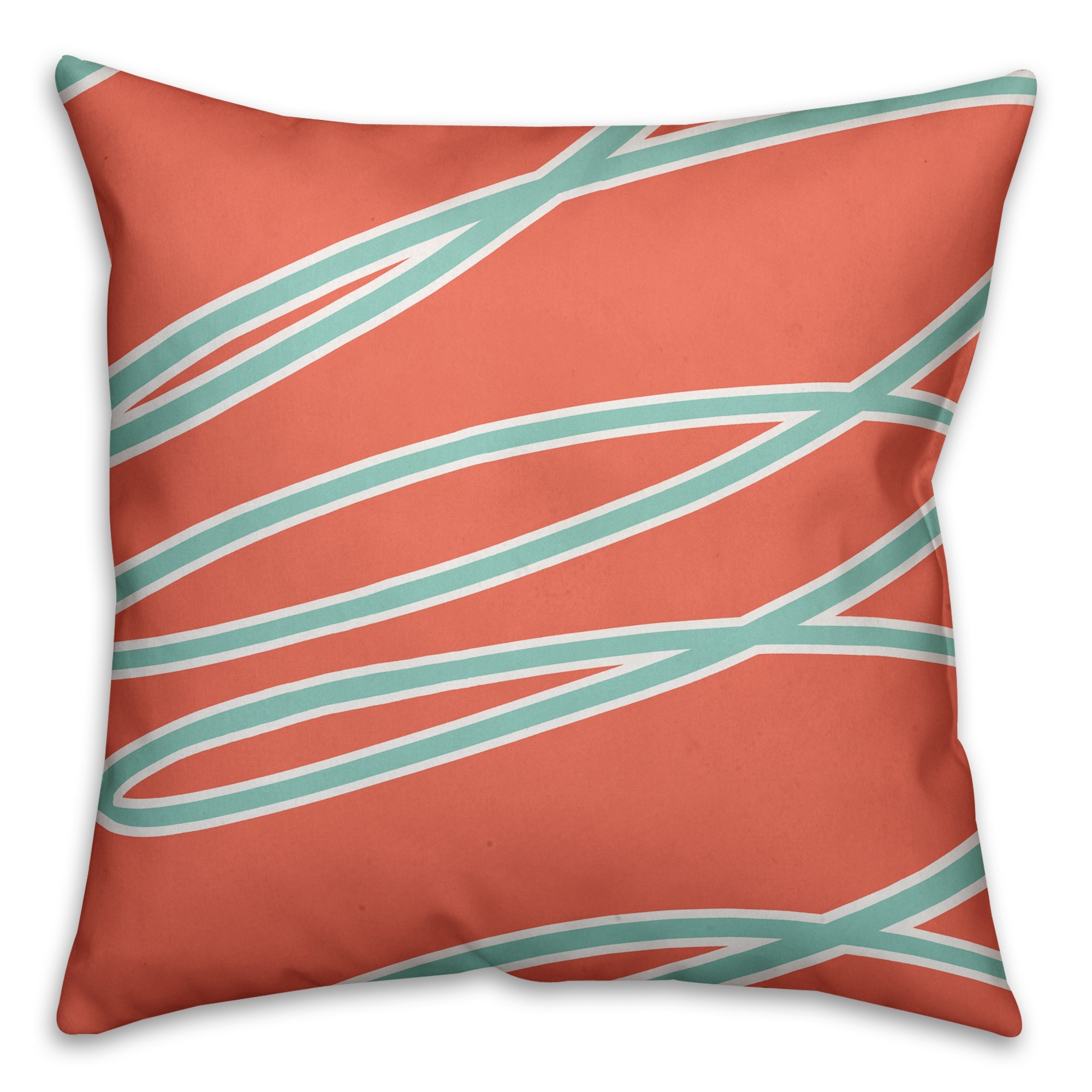Teal Swirl 16x16 Throw Pillow
