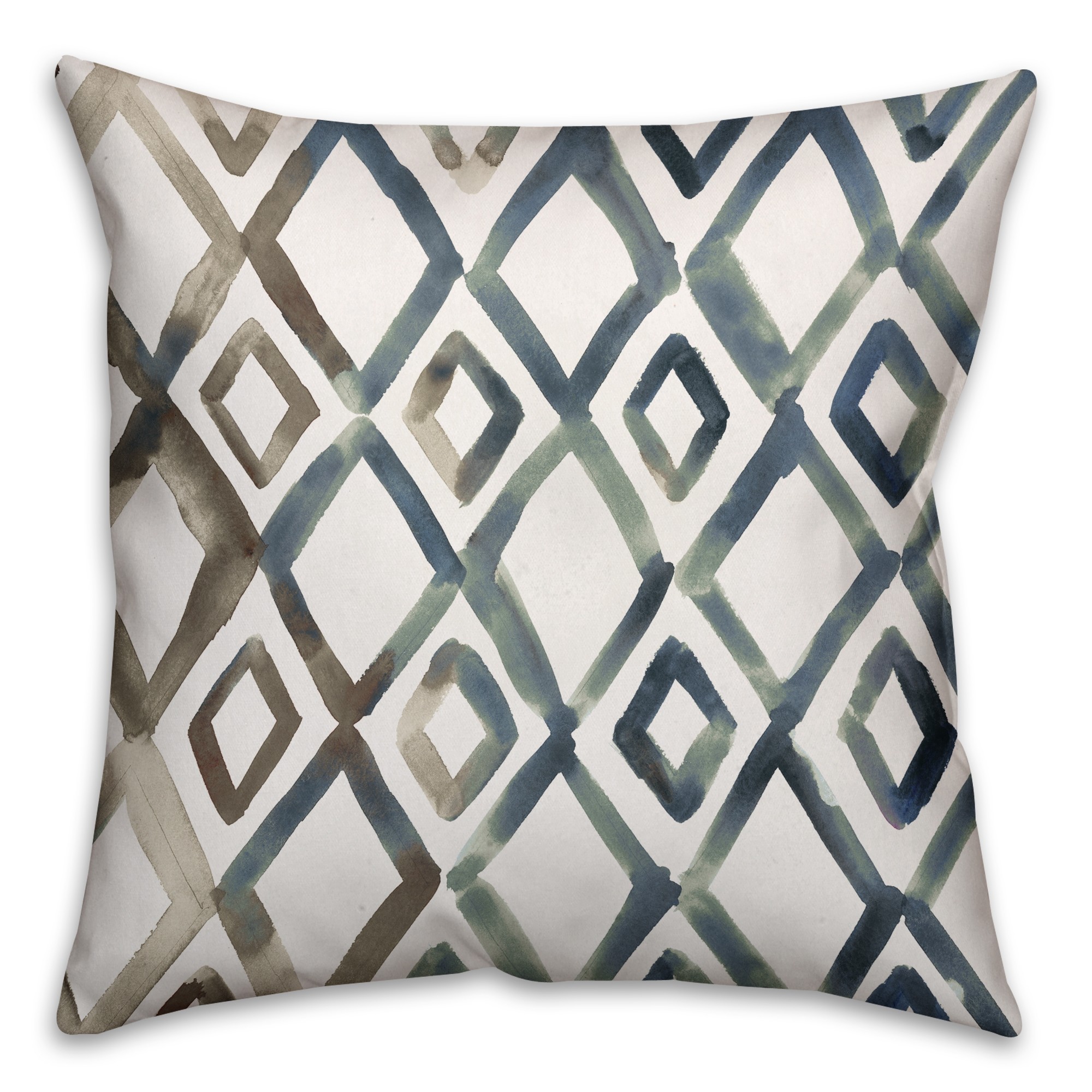 Watercolor Diamonds 16x16 Throw Pillow
