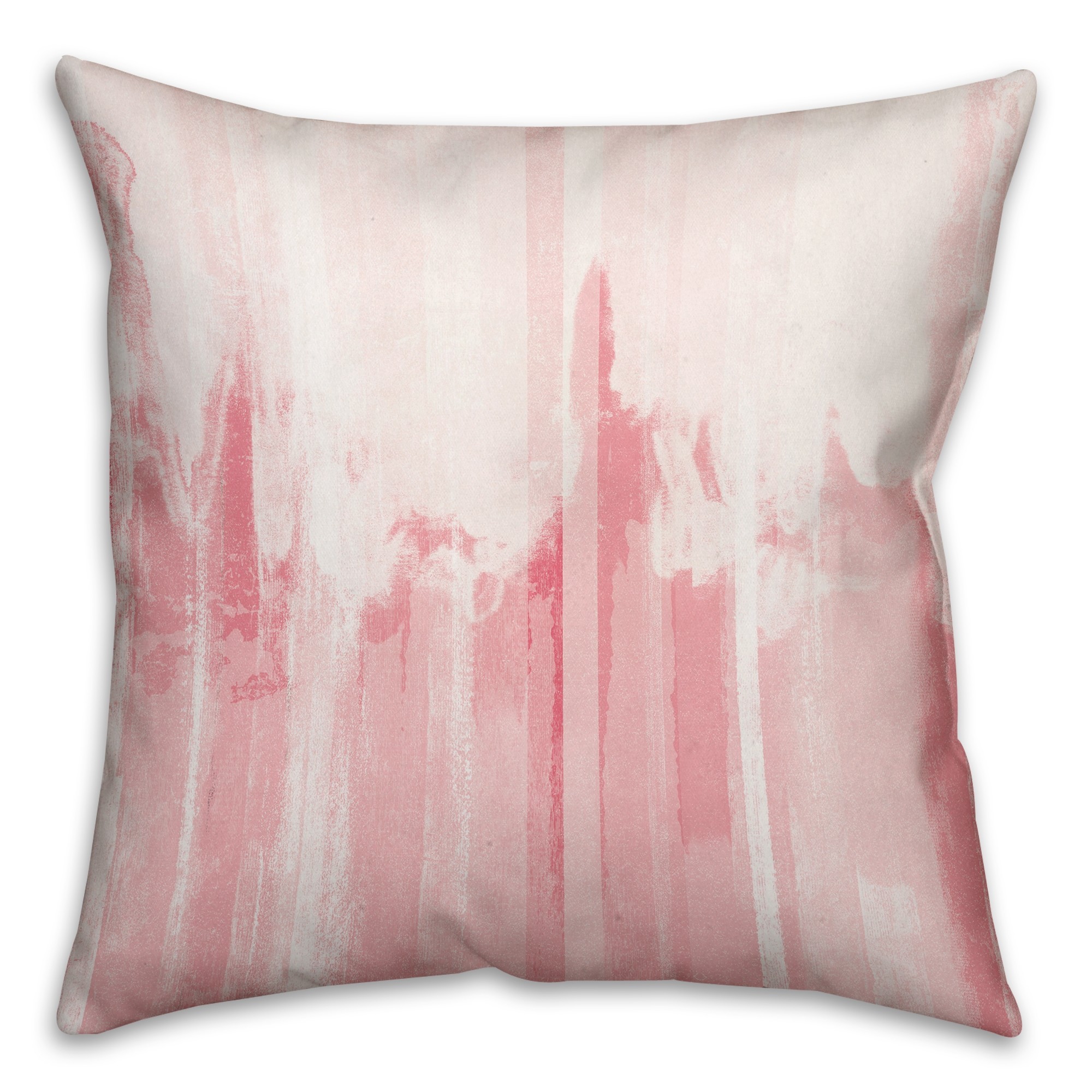 Pink Watercolor Stripe 16x16 Throw Pillow