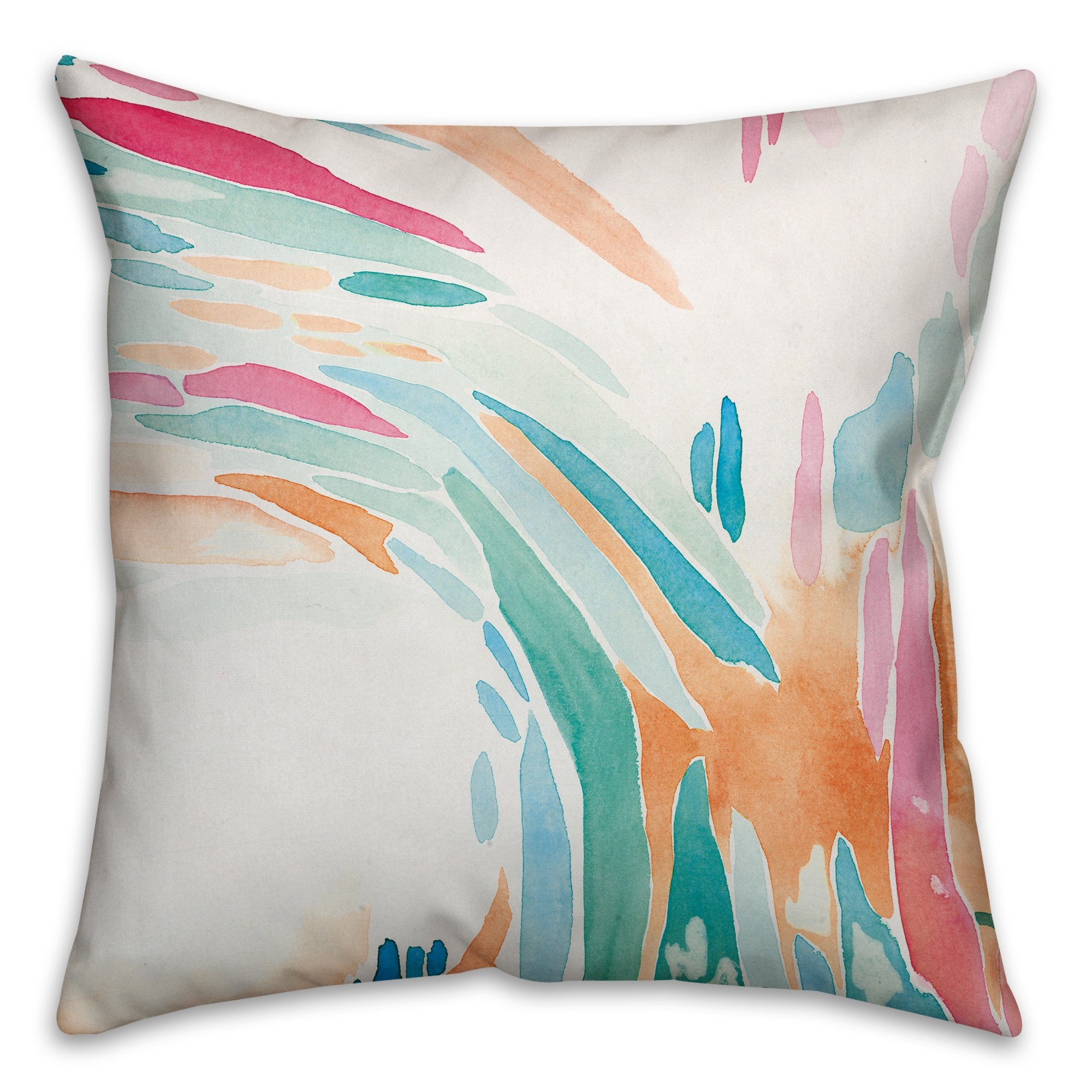 Watercolor Swoops 16x16 Throw Pillow