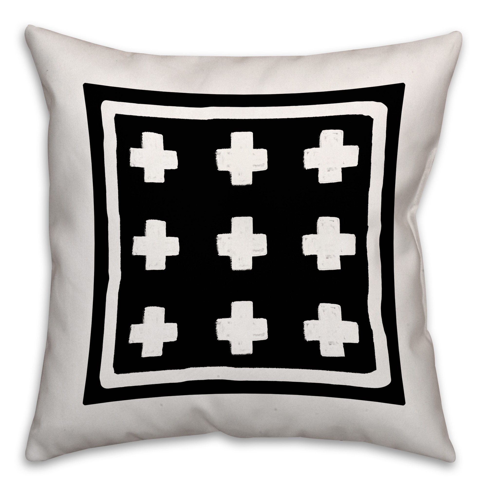 Swiss Cross Block 16x16 Throw Pillow