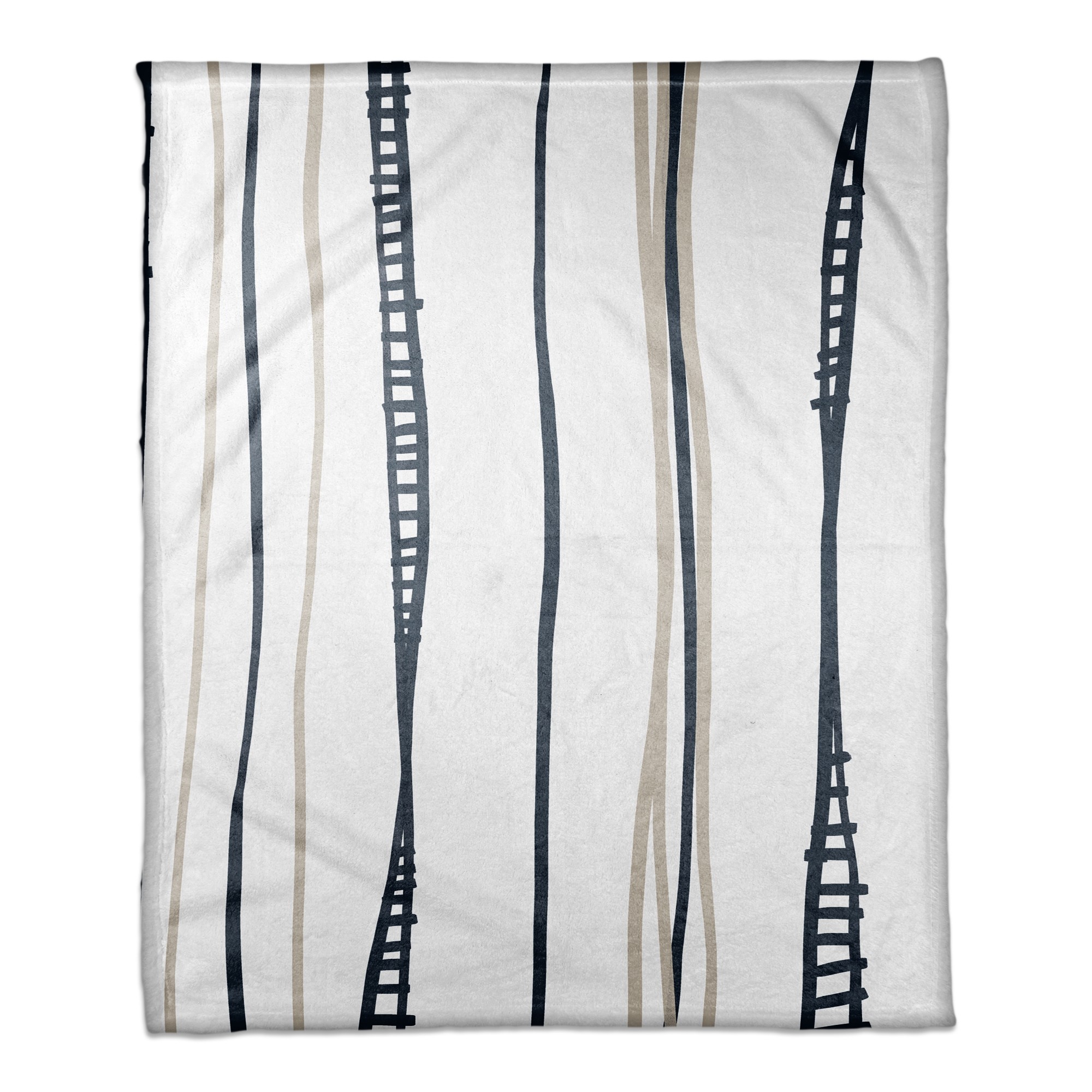 Wavey Navy Throw Blanket