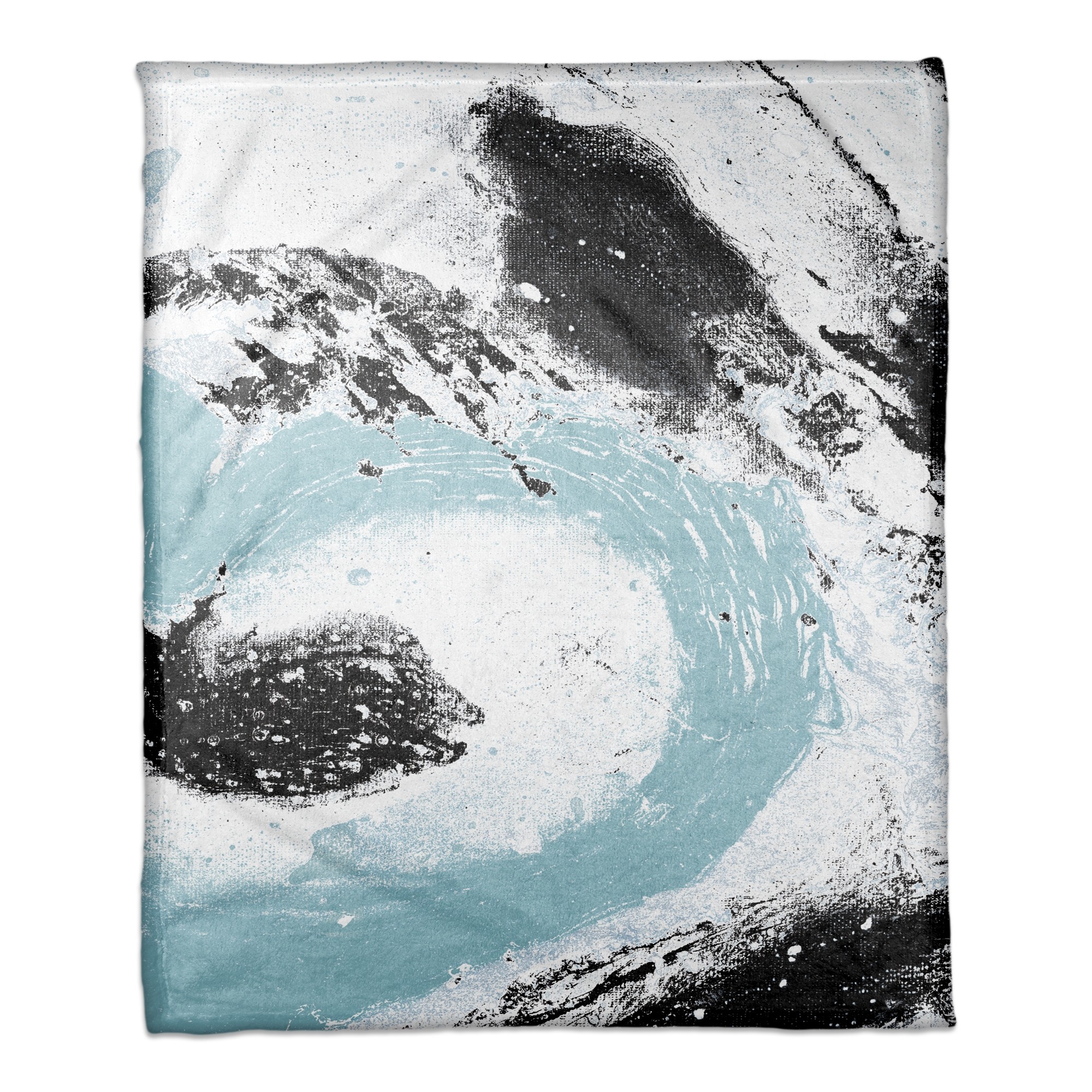 Teal Marble Splatter Throw Blanket