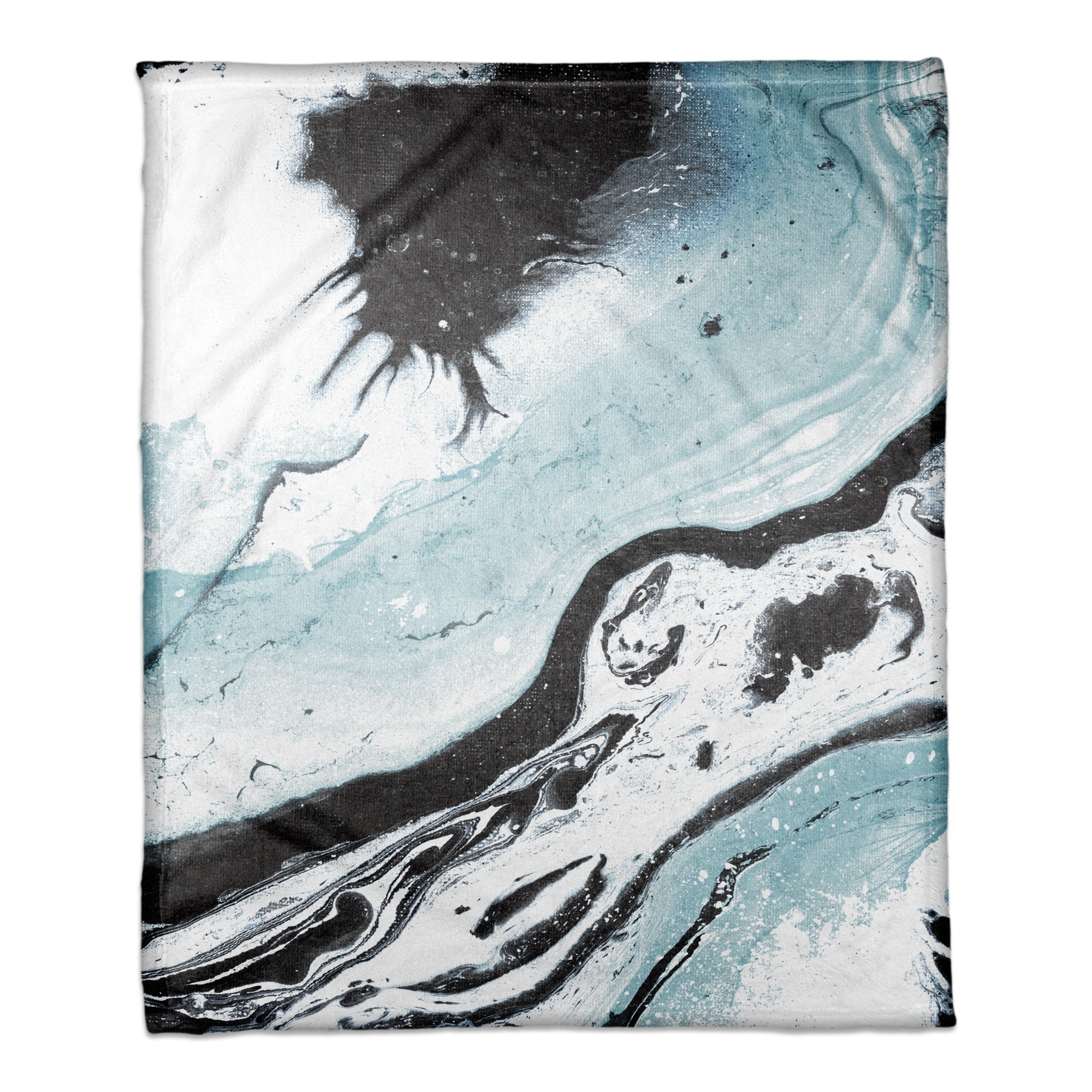 Teal Marble Swirl Throw Blanket