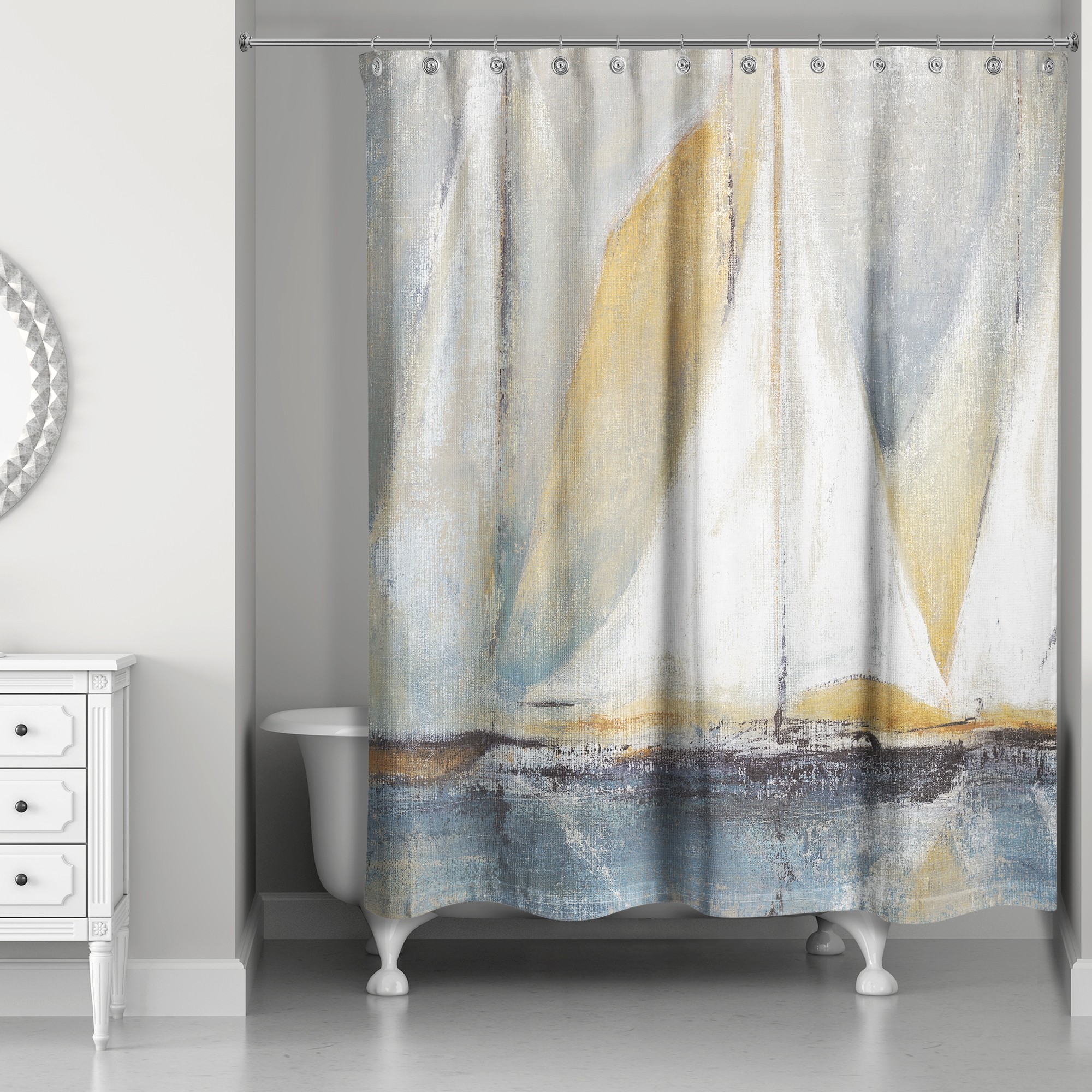 Sailboats 71x74 Shower Curtain