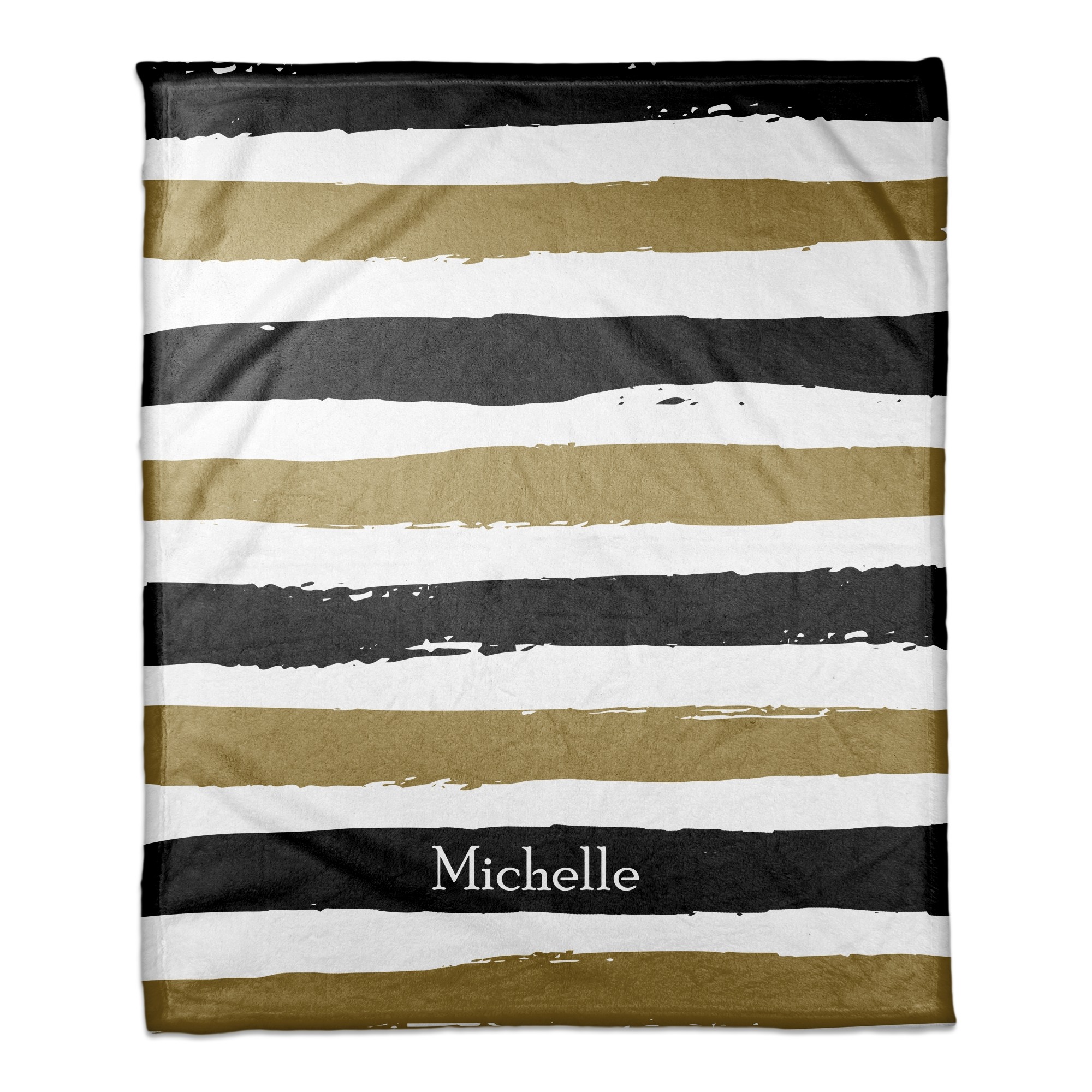 Golden Stripes 50x60 Personalized Throw Blanket