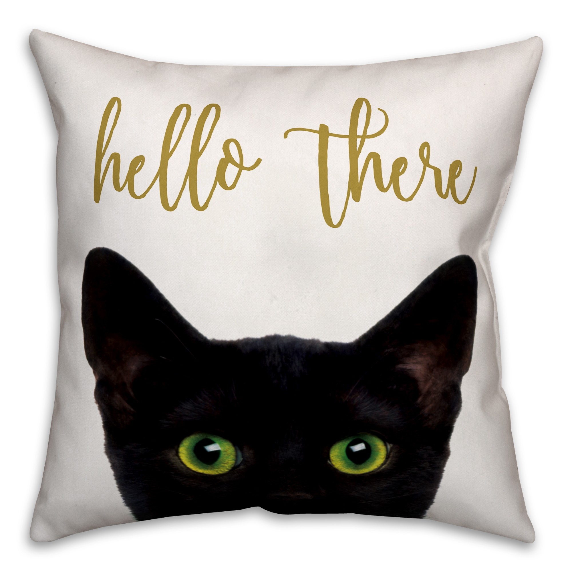 Hello There Cat Throw Pillow