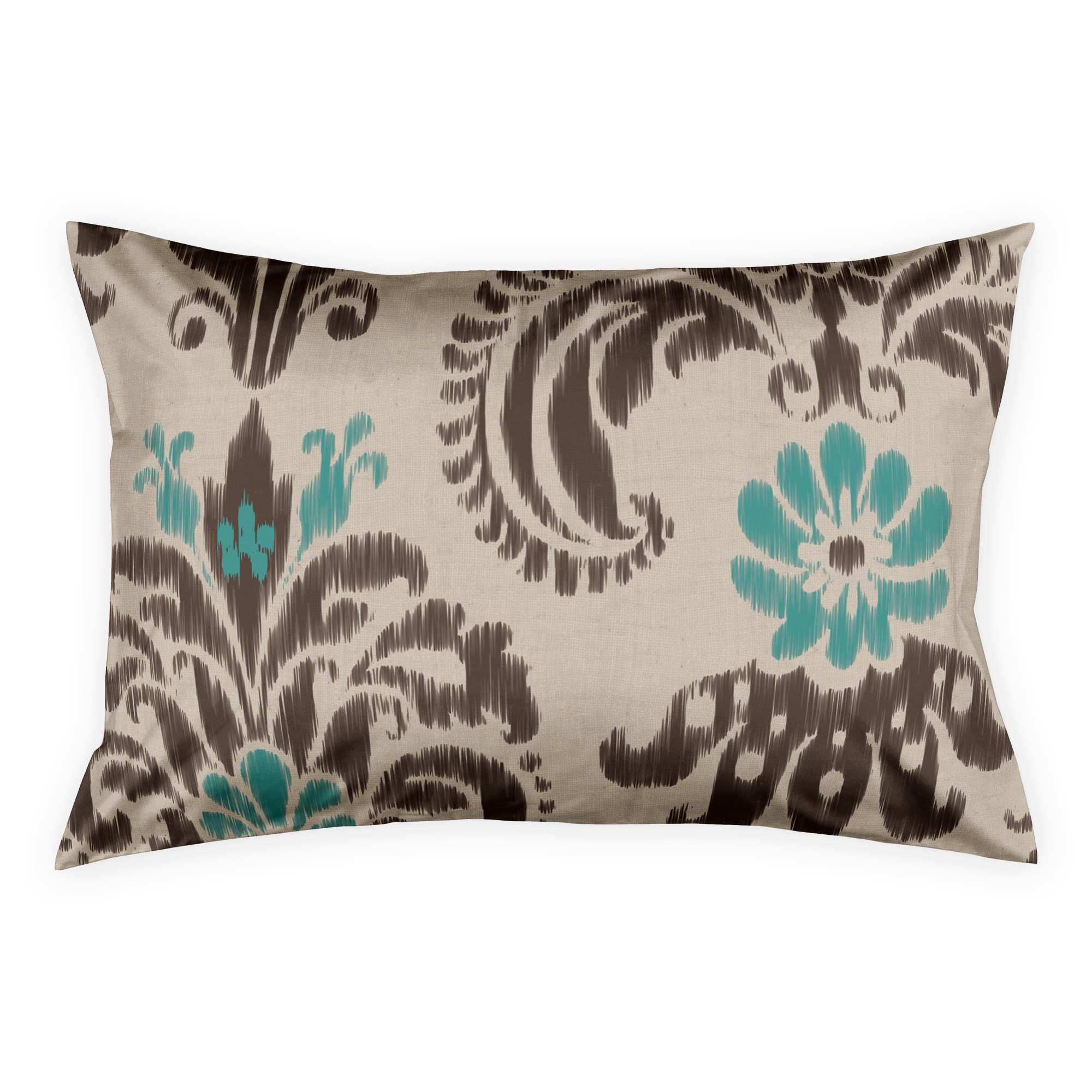 Blue And Brown Ikat Sham
