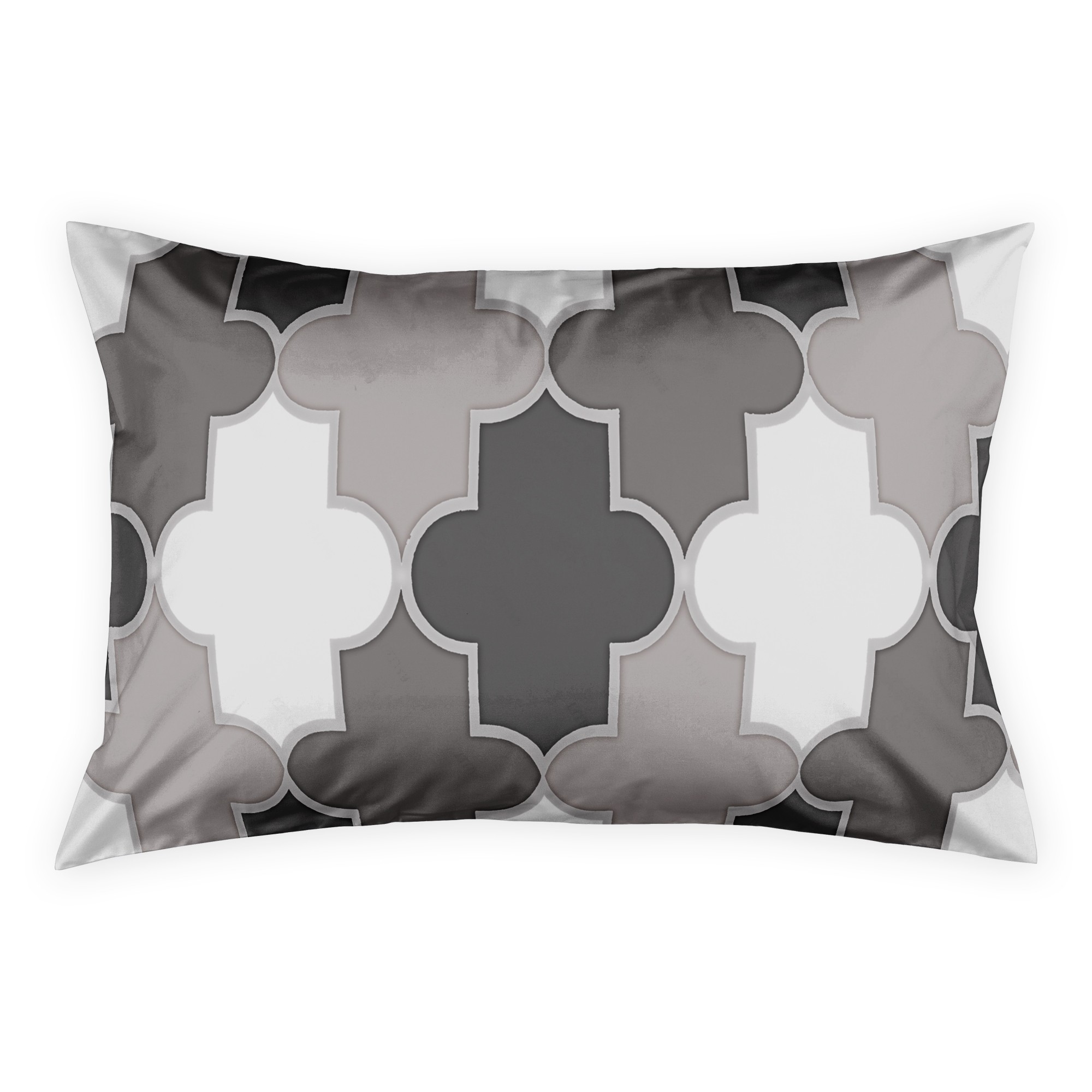 Grey Quatrefoil Sham