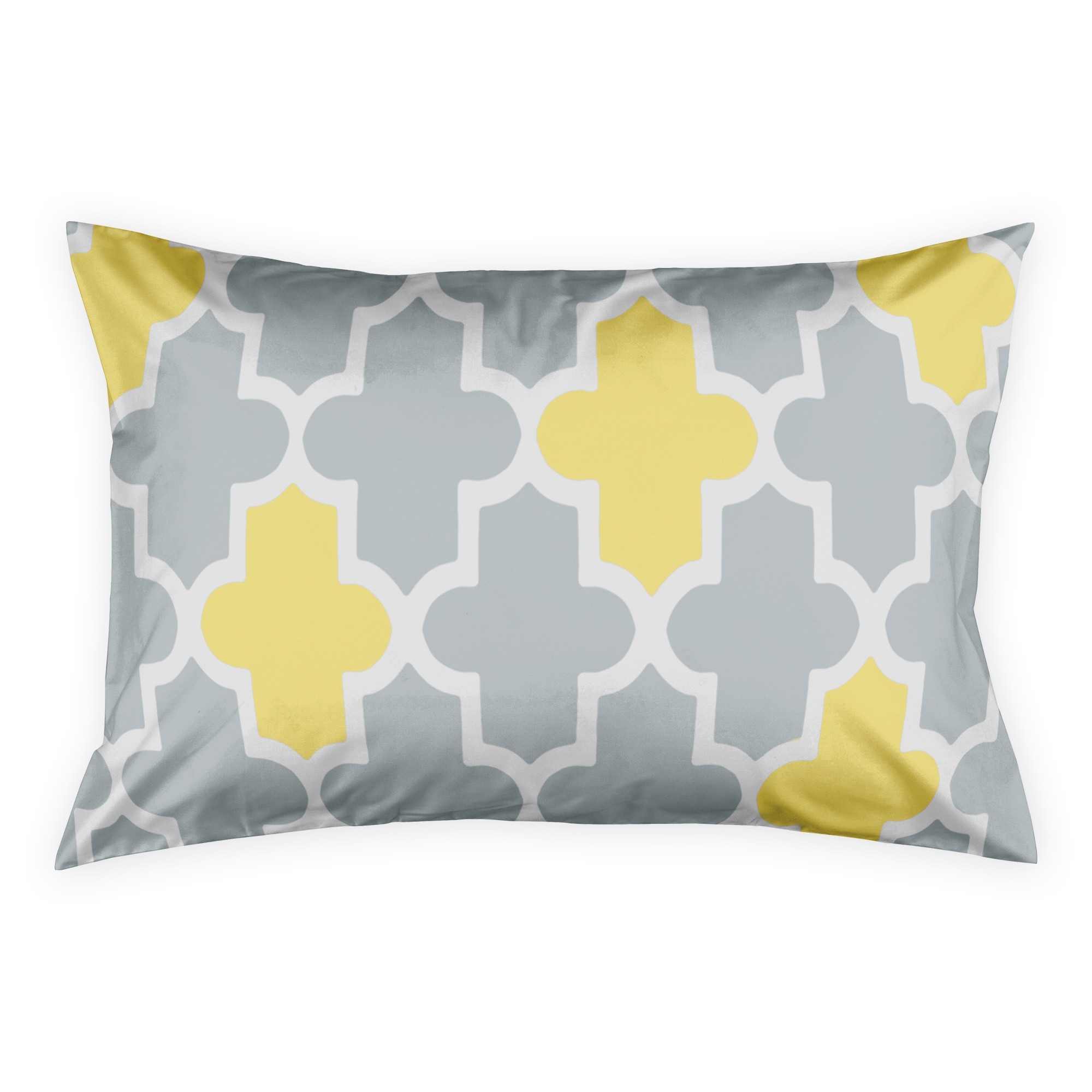 Yellow And Grey Quatrefoil Sham