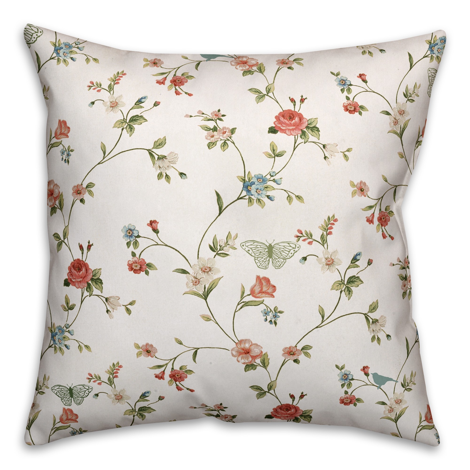 Floral Vines 18x18 Throw Pillow