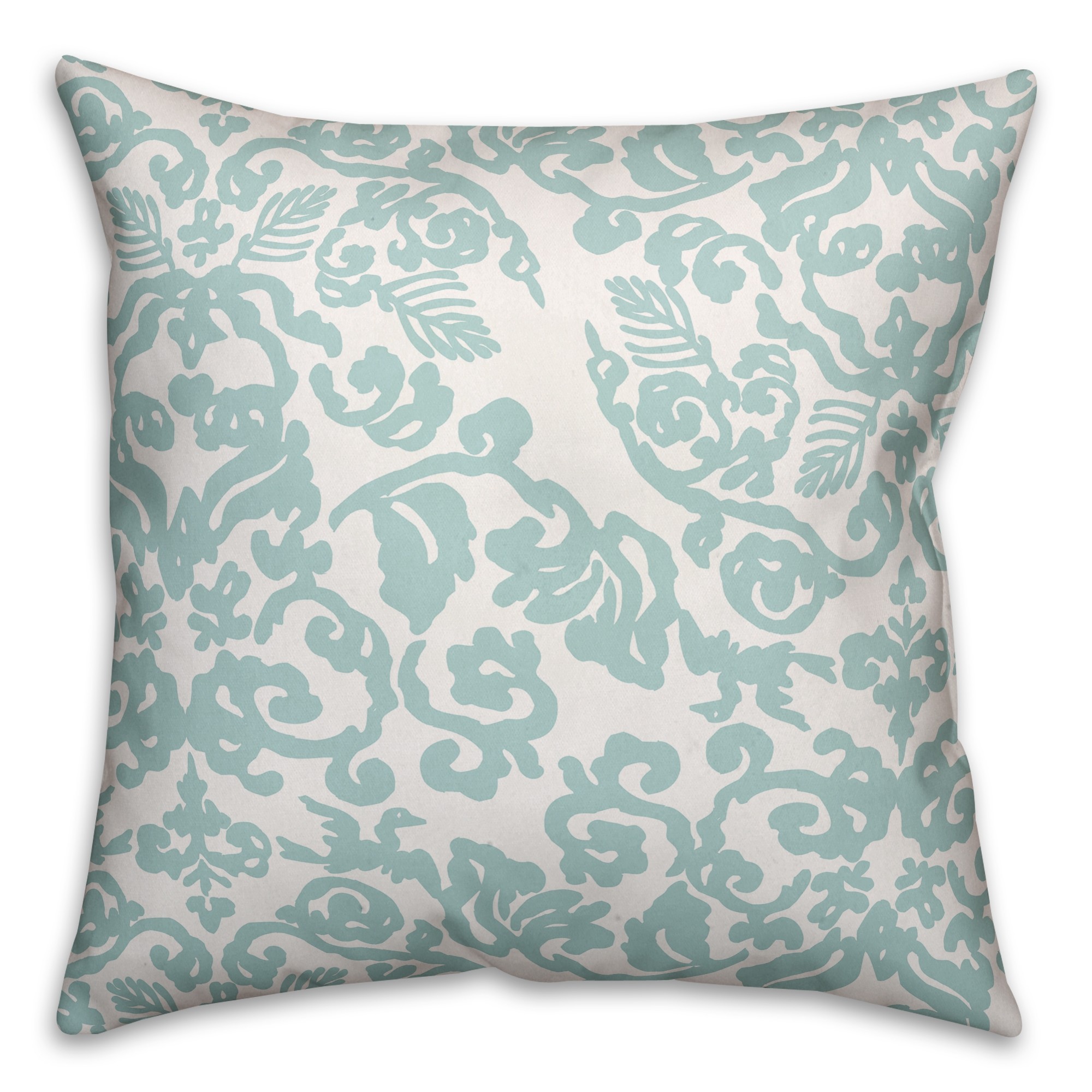Teal Vines 18x18 Throw Pillow