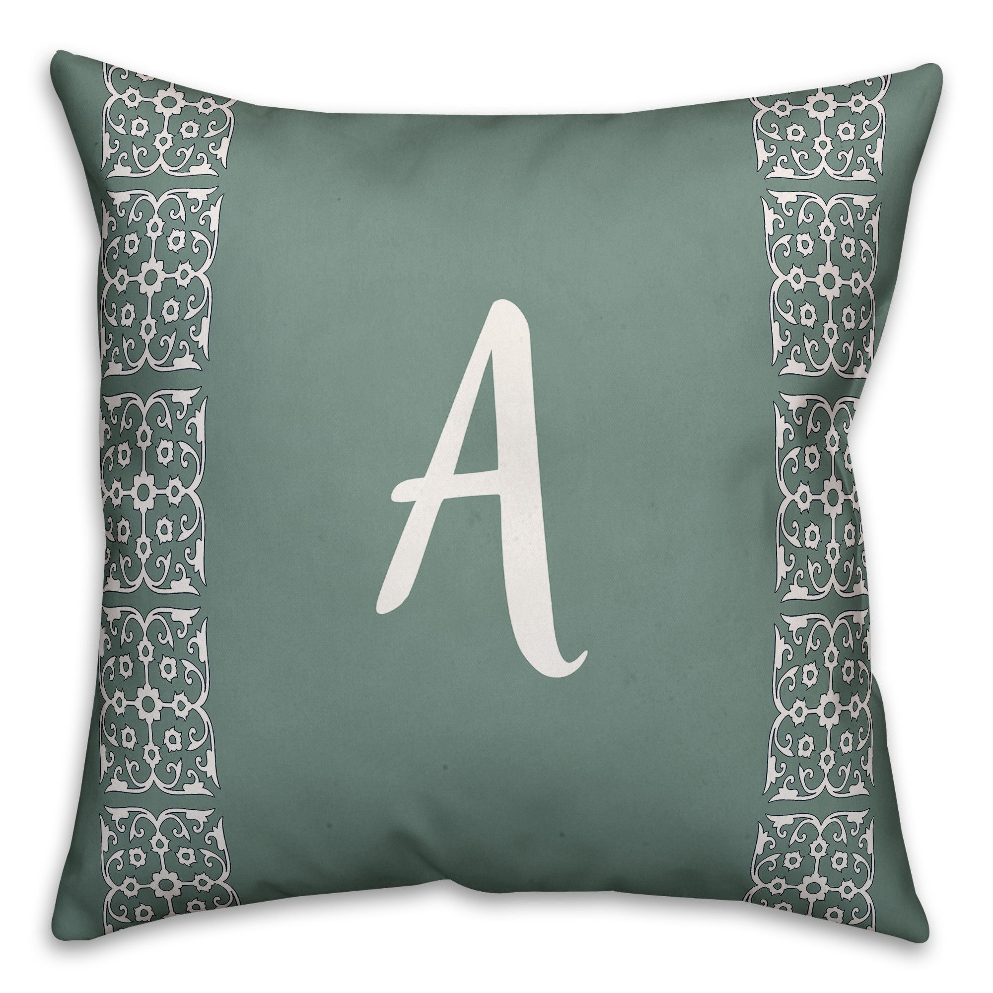 Lace Monogram 18x18 Personalized Throw Pillow