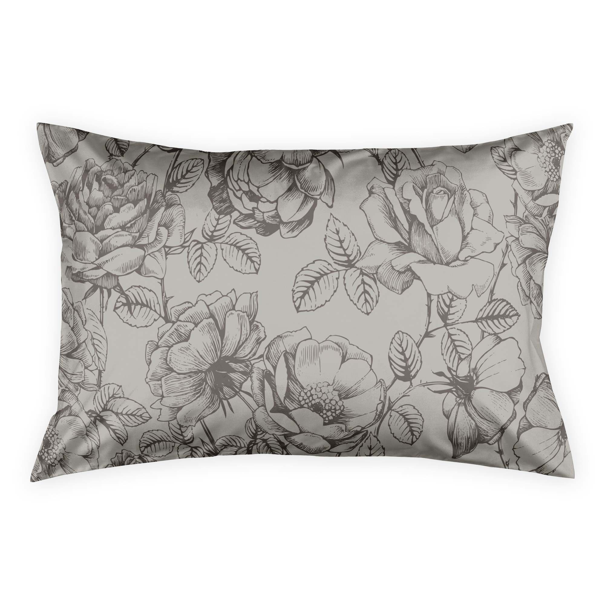 Brown Florals 38x22 King Sham