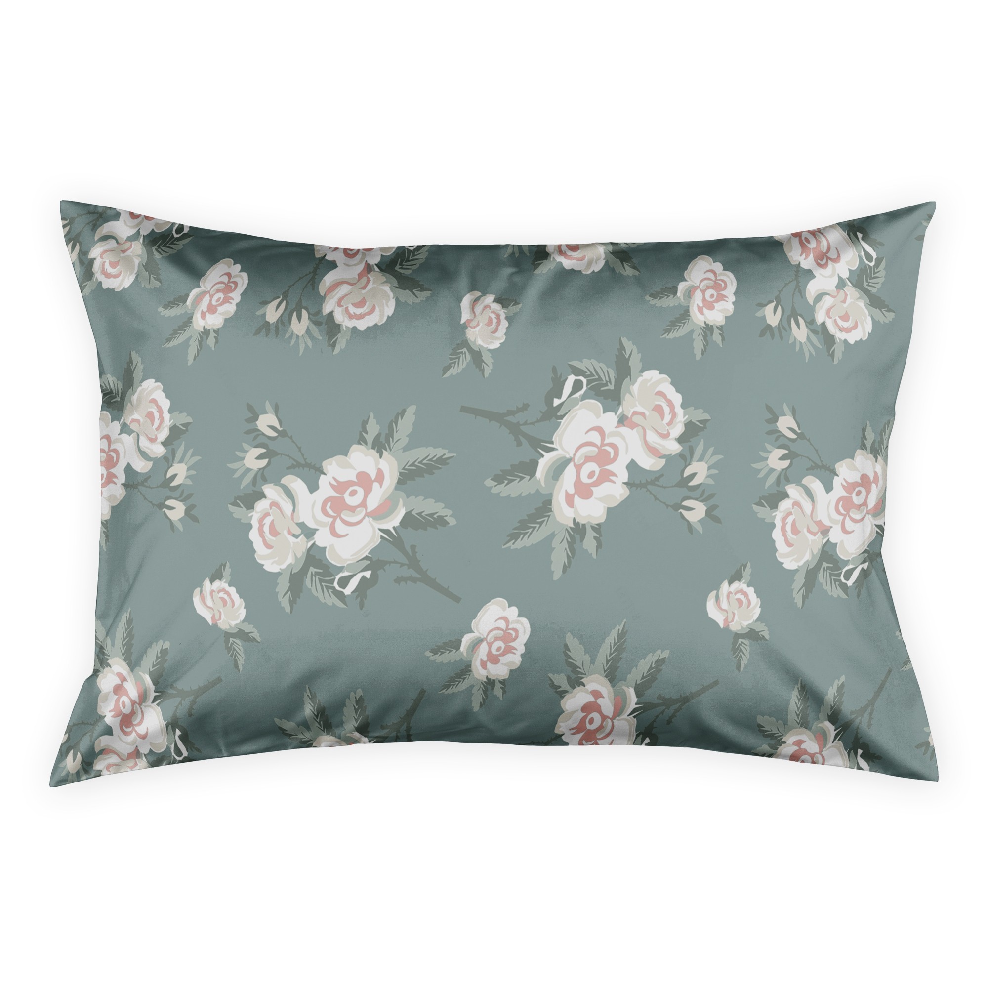 Teal Florals Sham