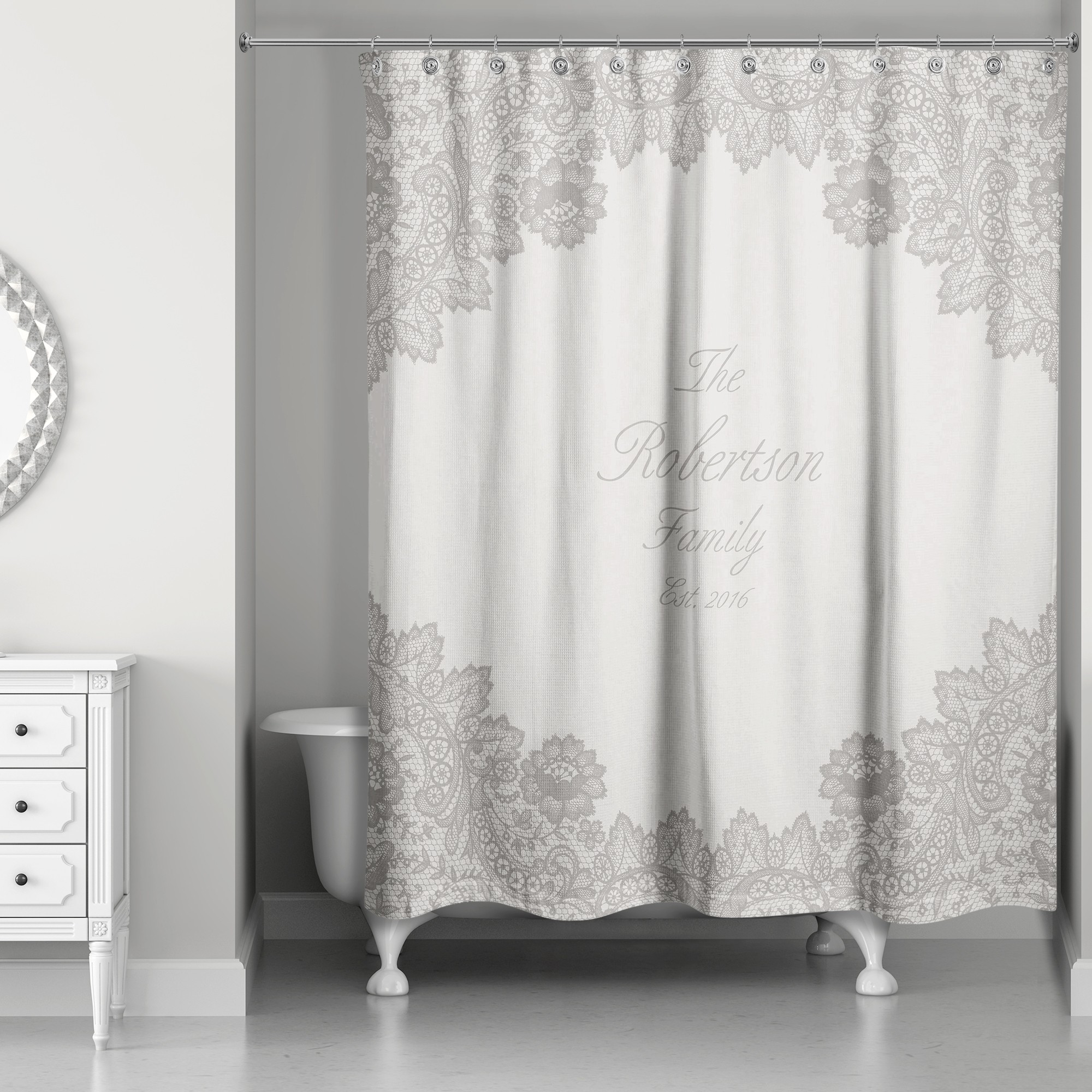 Brown Lace 71x74 Personalized Shower Curtain