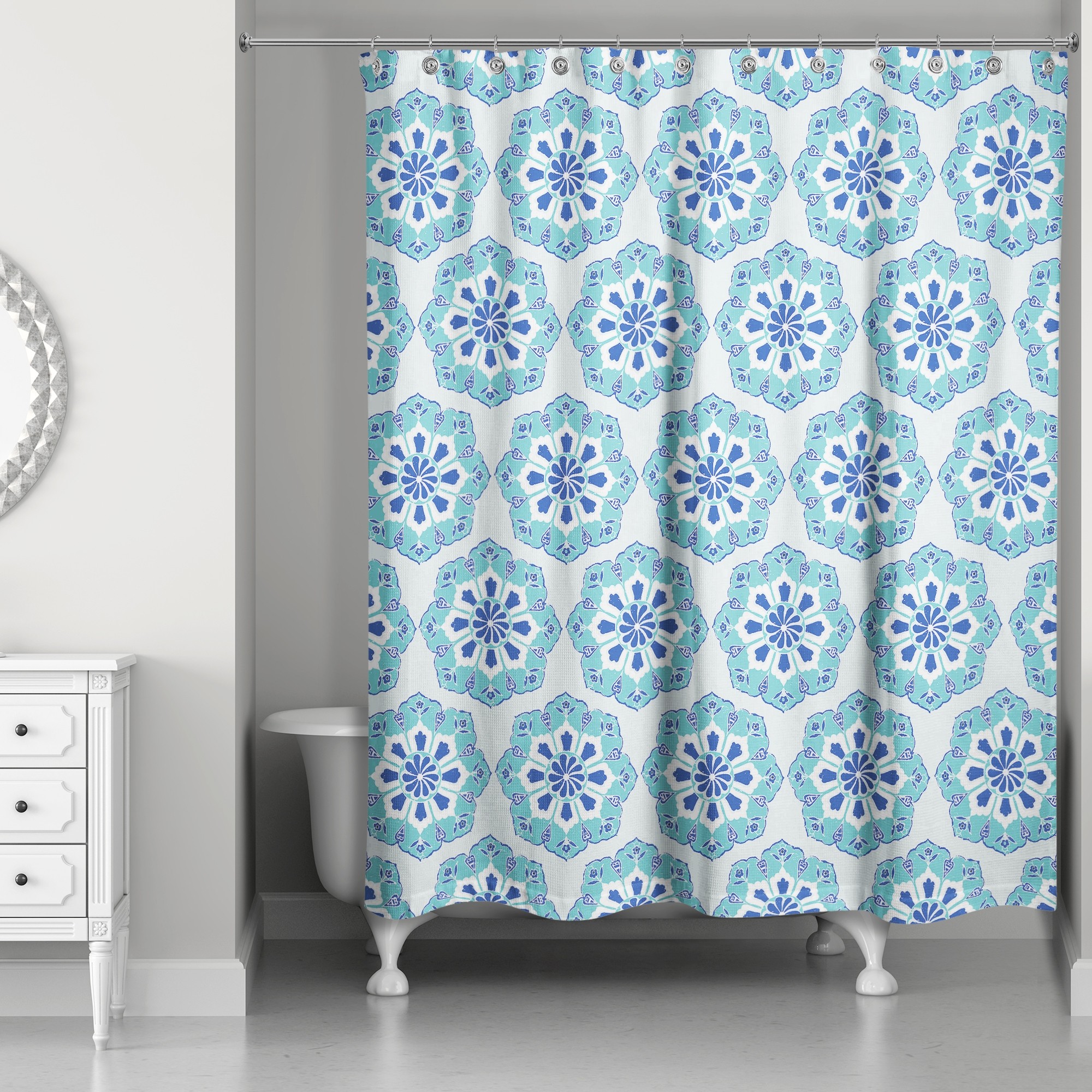 Boho Blue 71x74 Shower Curtain