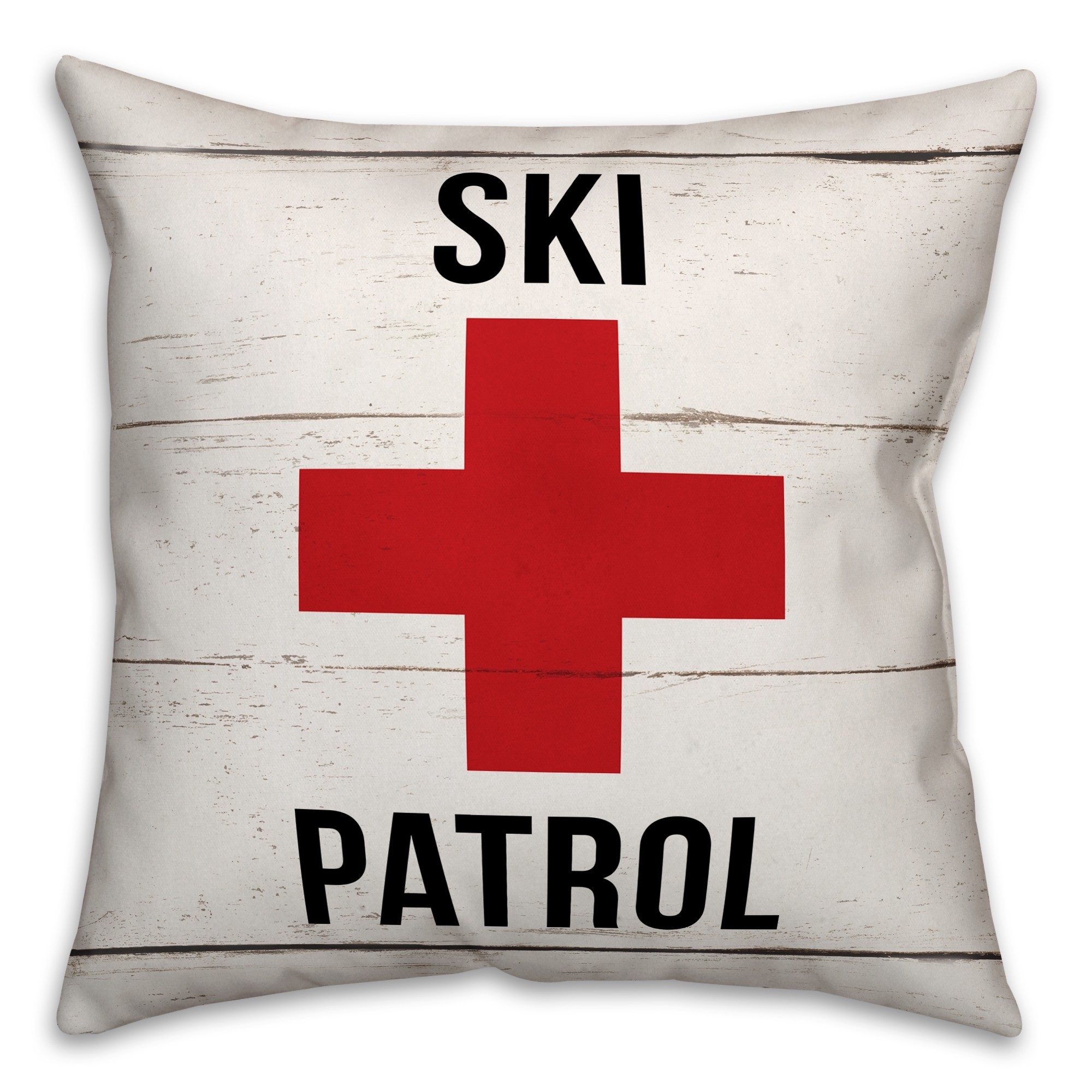 Ski Patrol 18x18 Faux Suede Throw Pillow