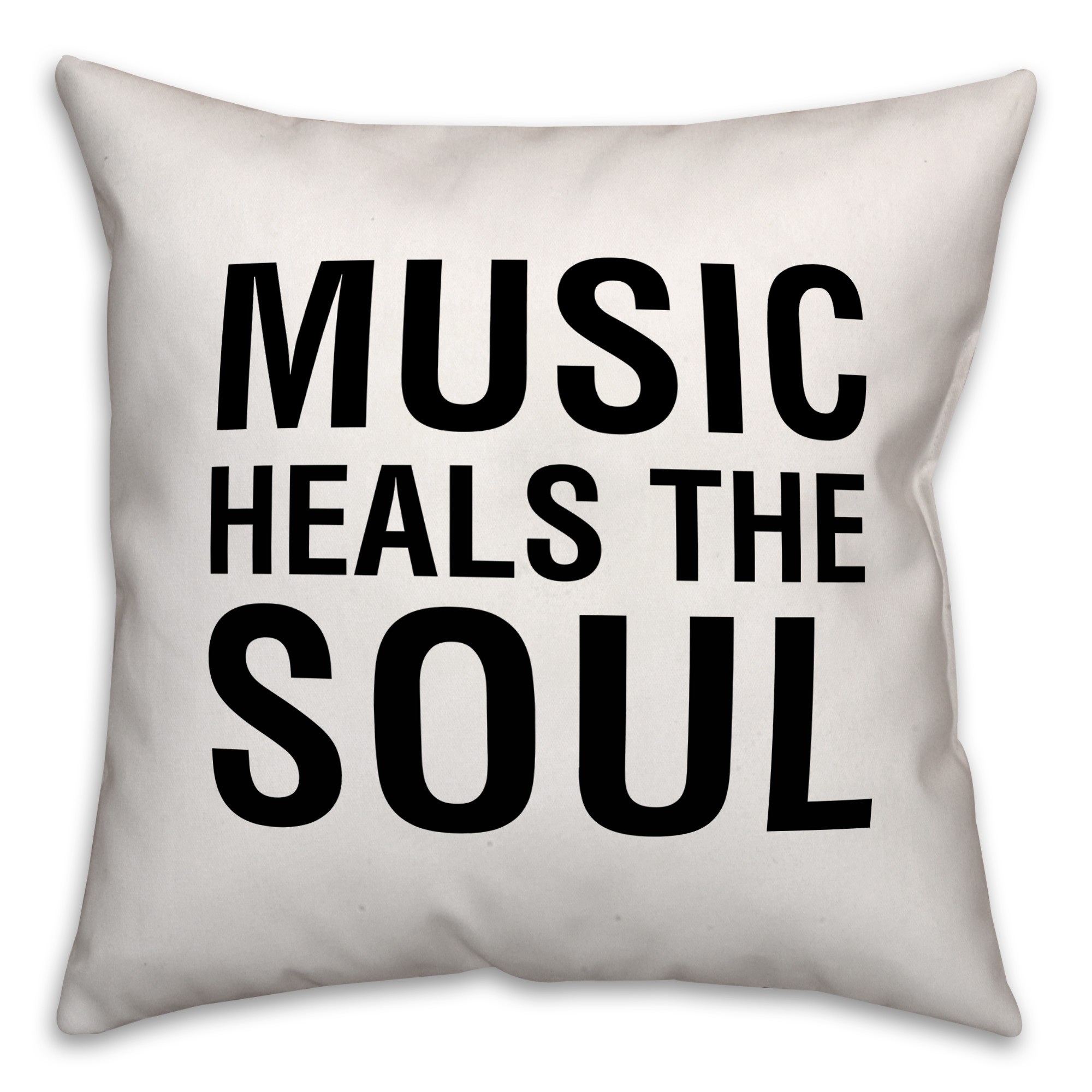 Music Heals the Soul 18x18 Faux Suede Throw Pillow