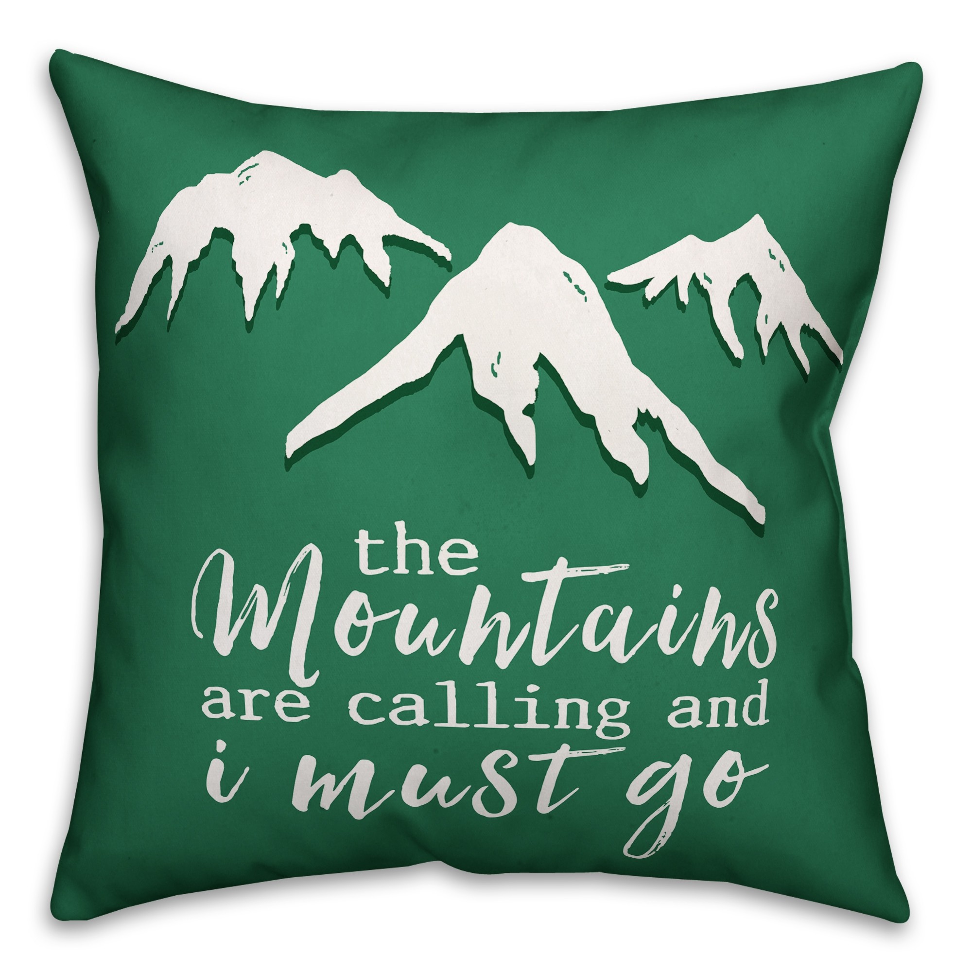 Green Mountains Adventure 18x18 Faux Suede Throw Pillow