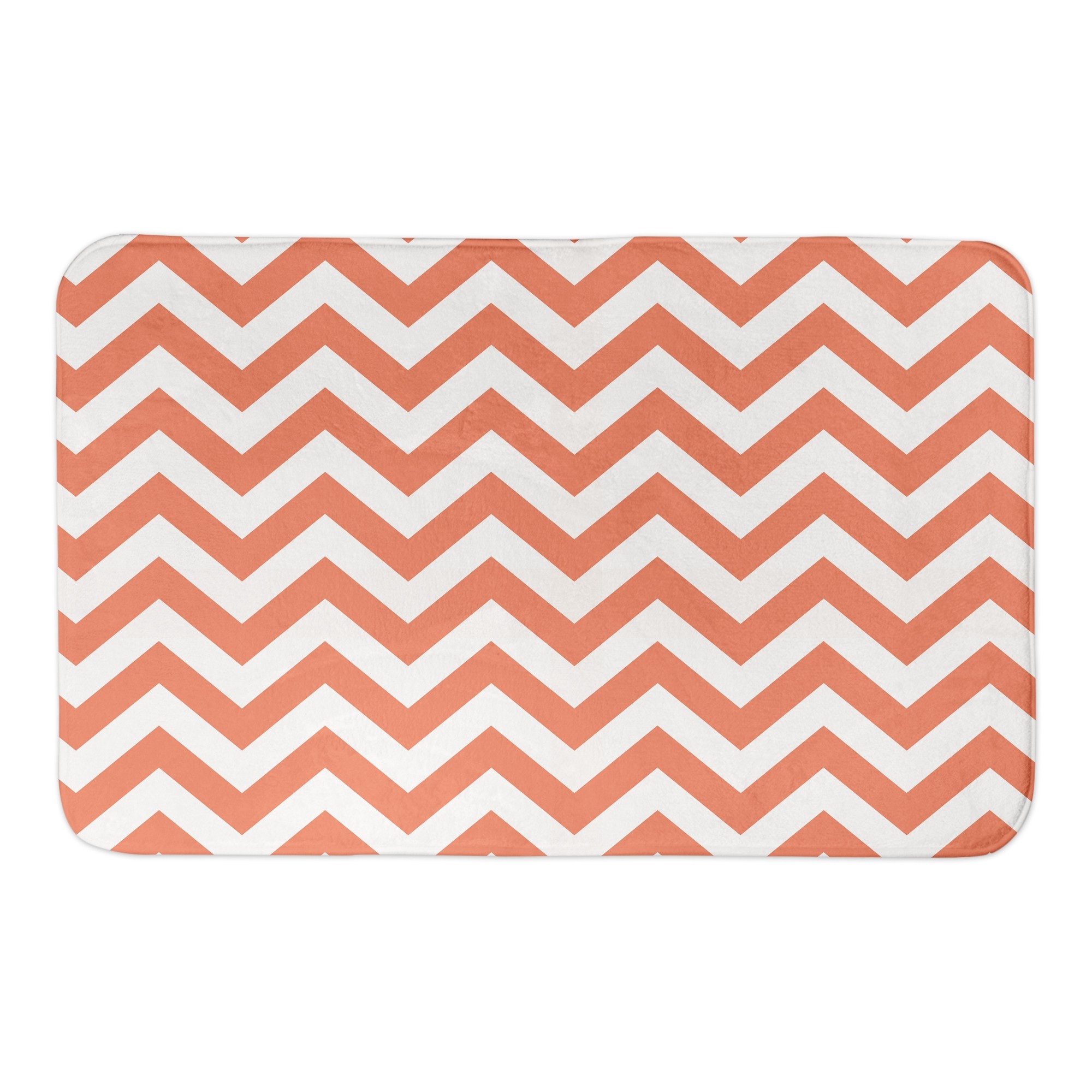 Preppy Orange Chevron 34x21 Bath Mat