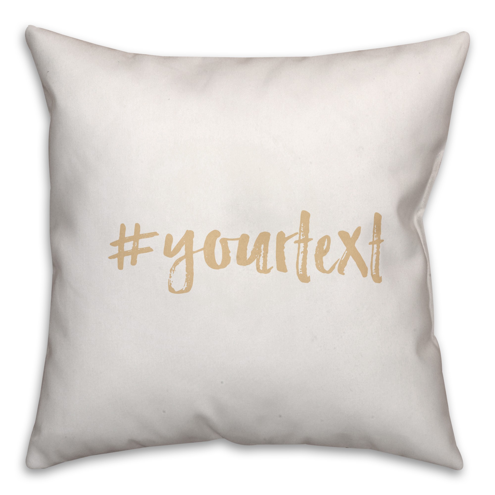 Natural Nude Brush Tip Hashtag 18x18 Personalized Throw Pillow