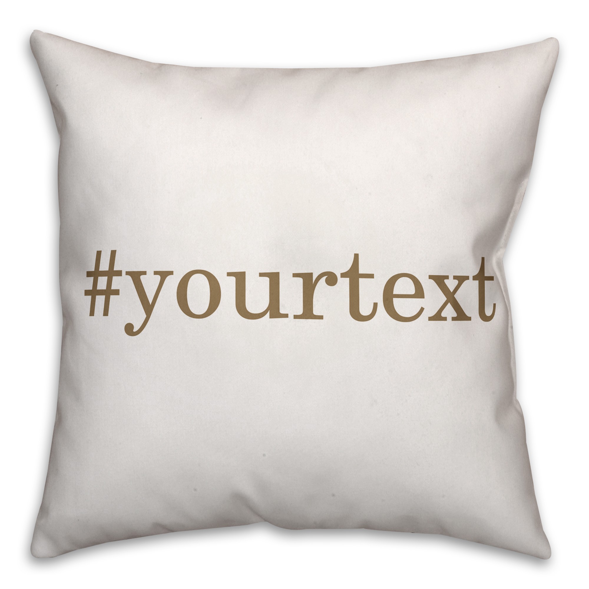 Taupe Serif Hashtag 18x18 Personalized Throw Pillow