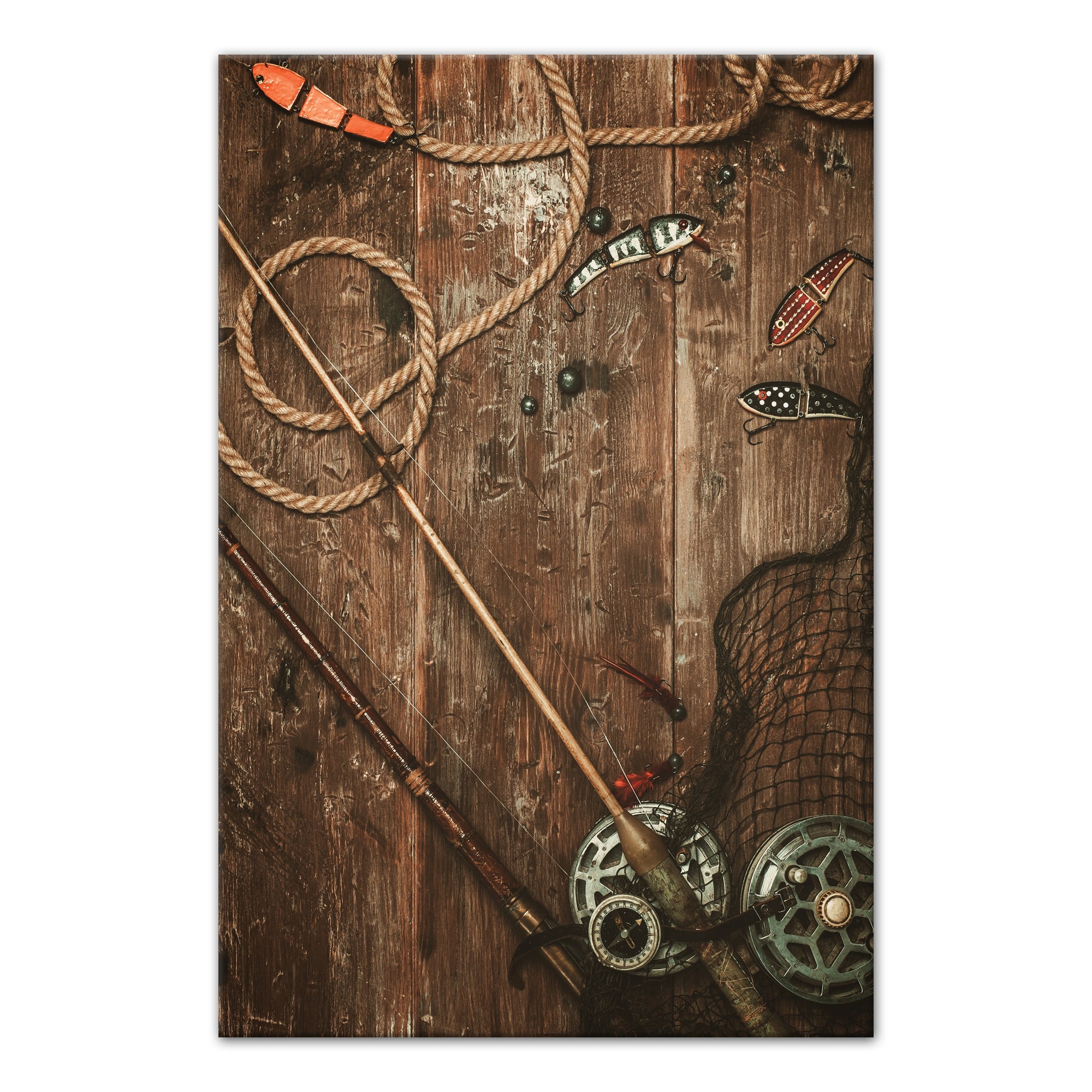 Vintage Fishing Gear 20x30 Canvas