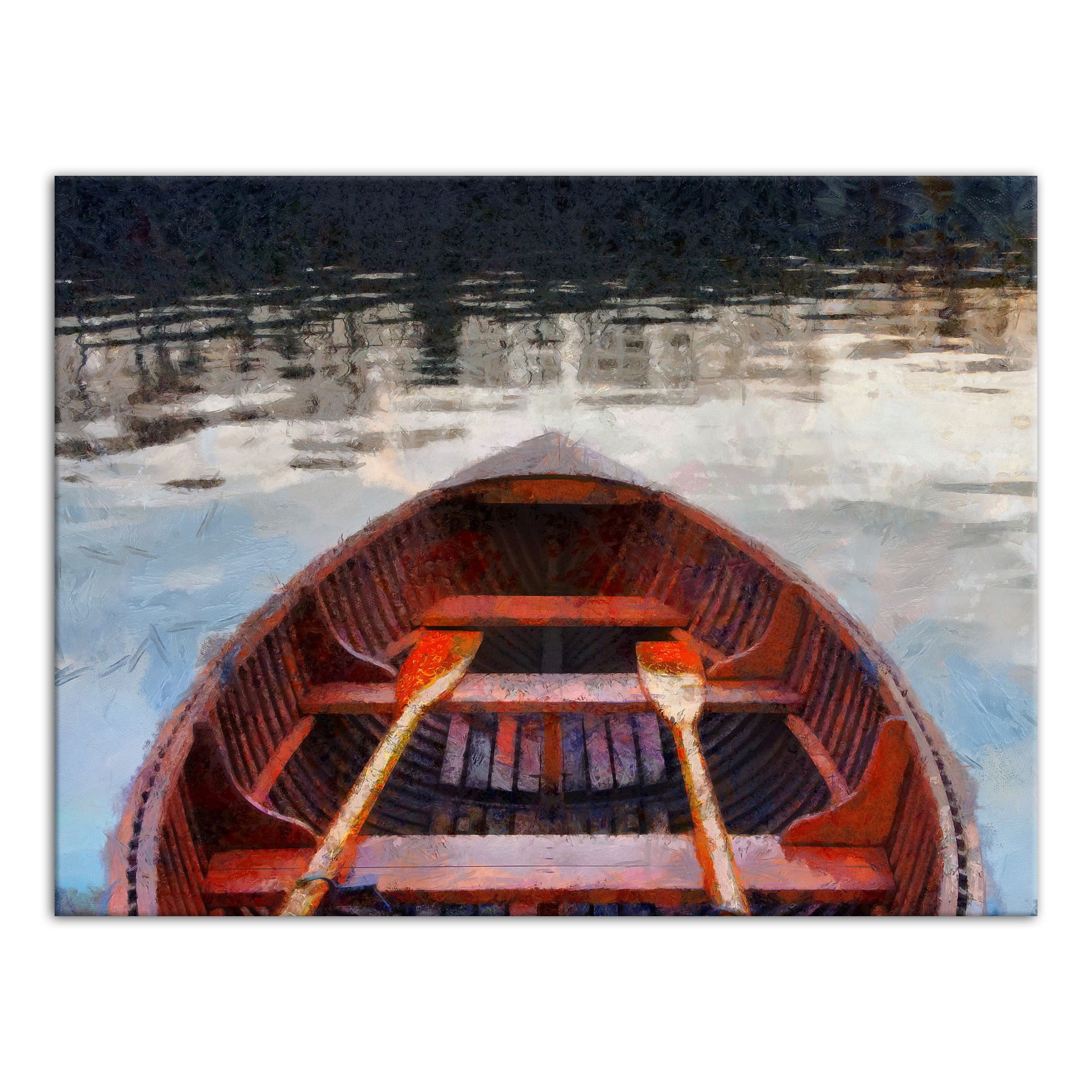Painted Serene Boat 40x30 Canvas