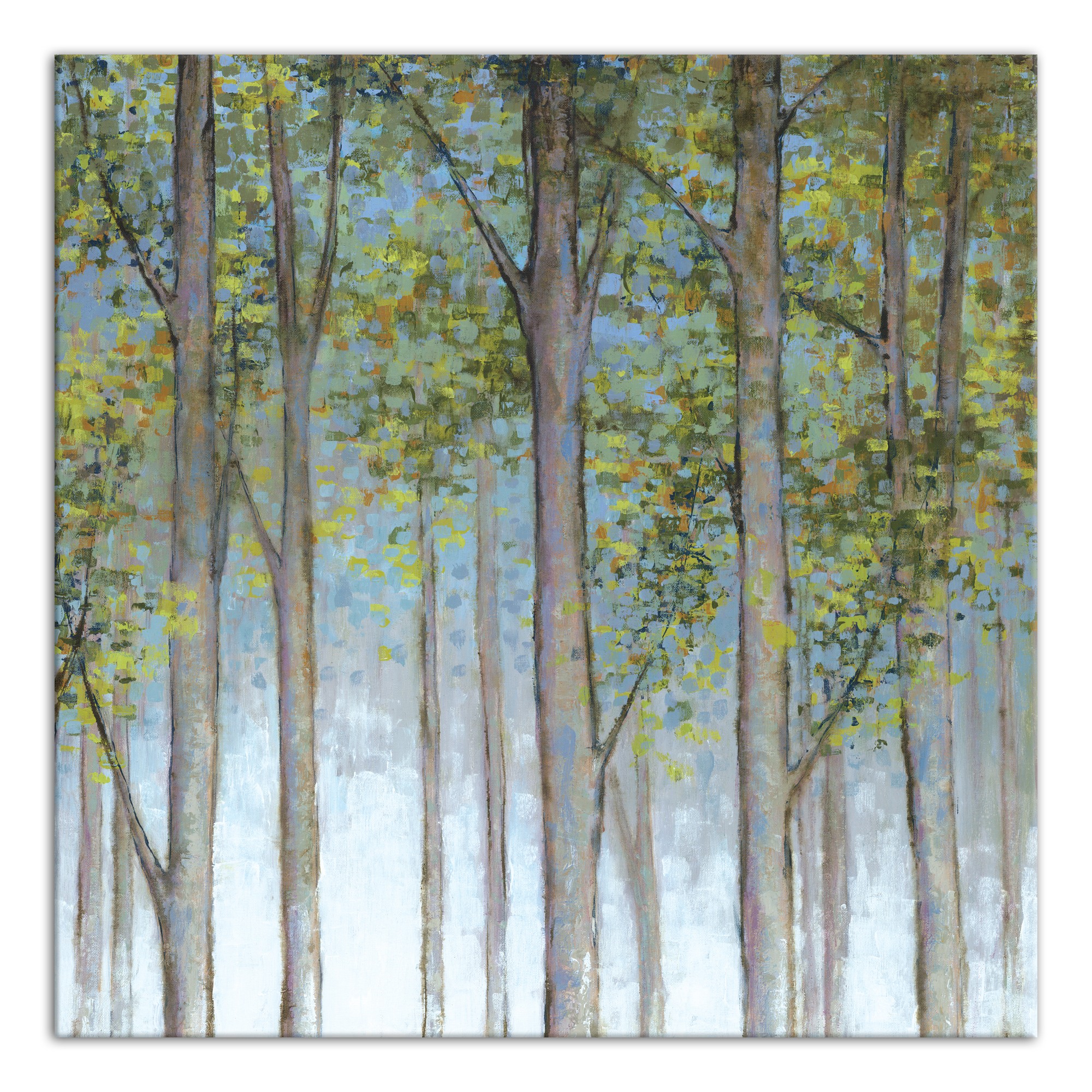 Green and Blue Forest 36x36 Canvas